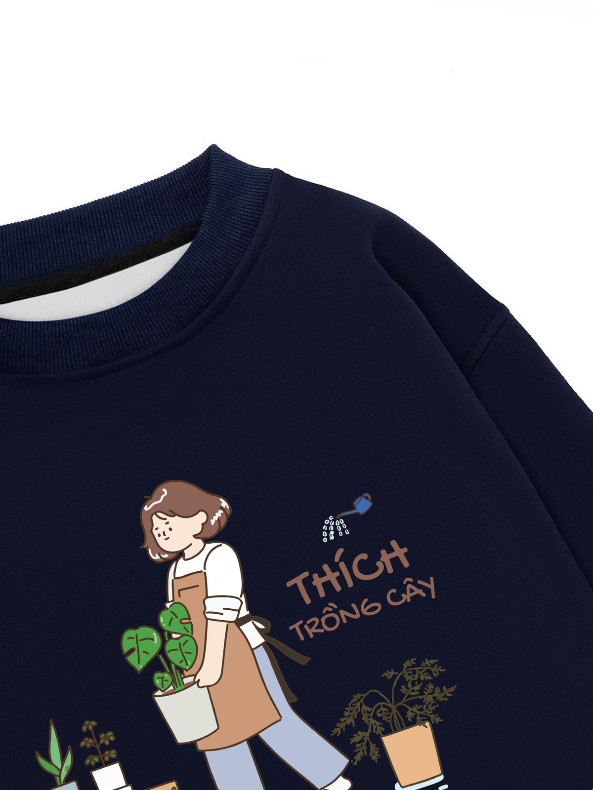 Áo Sweater Nỉ Hai Da Thích Trồng Cây