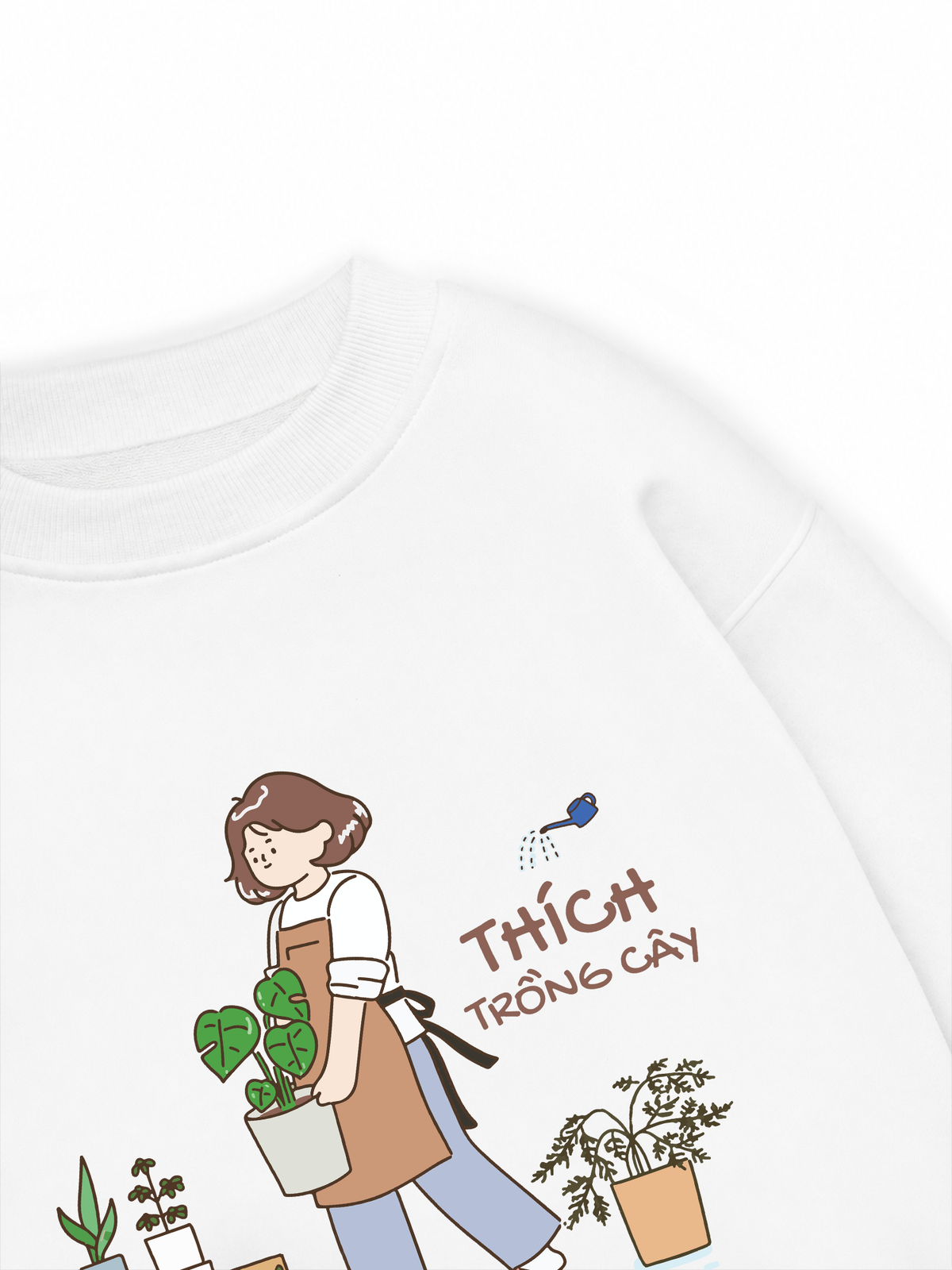 Áo Sweater Nỉ Hai Da Thích Trồng Cây