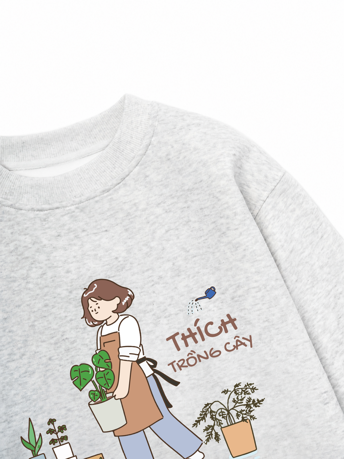 Áo Sweater Nỉ Hai Da Thích Trồng Cây