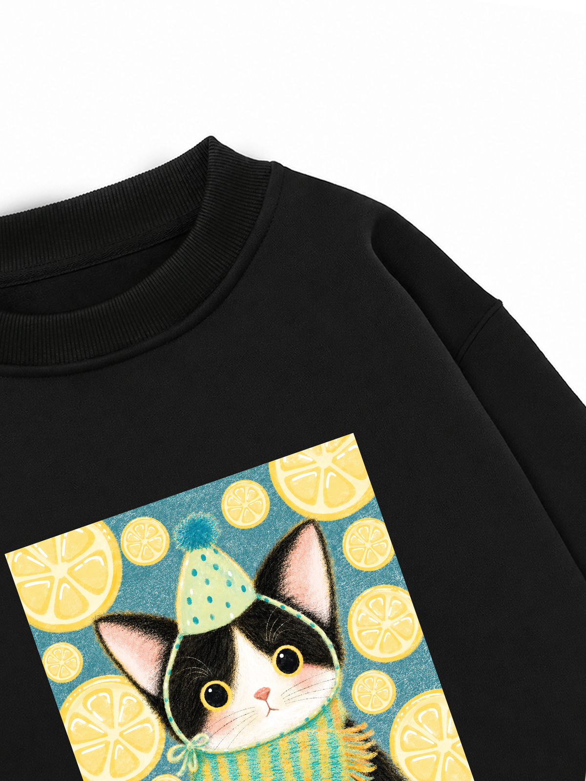 Áo Sweater Nỉ Hai Da Lemon Reverie Meow