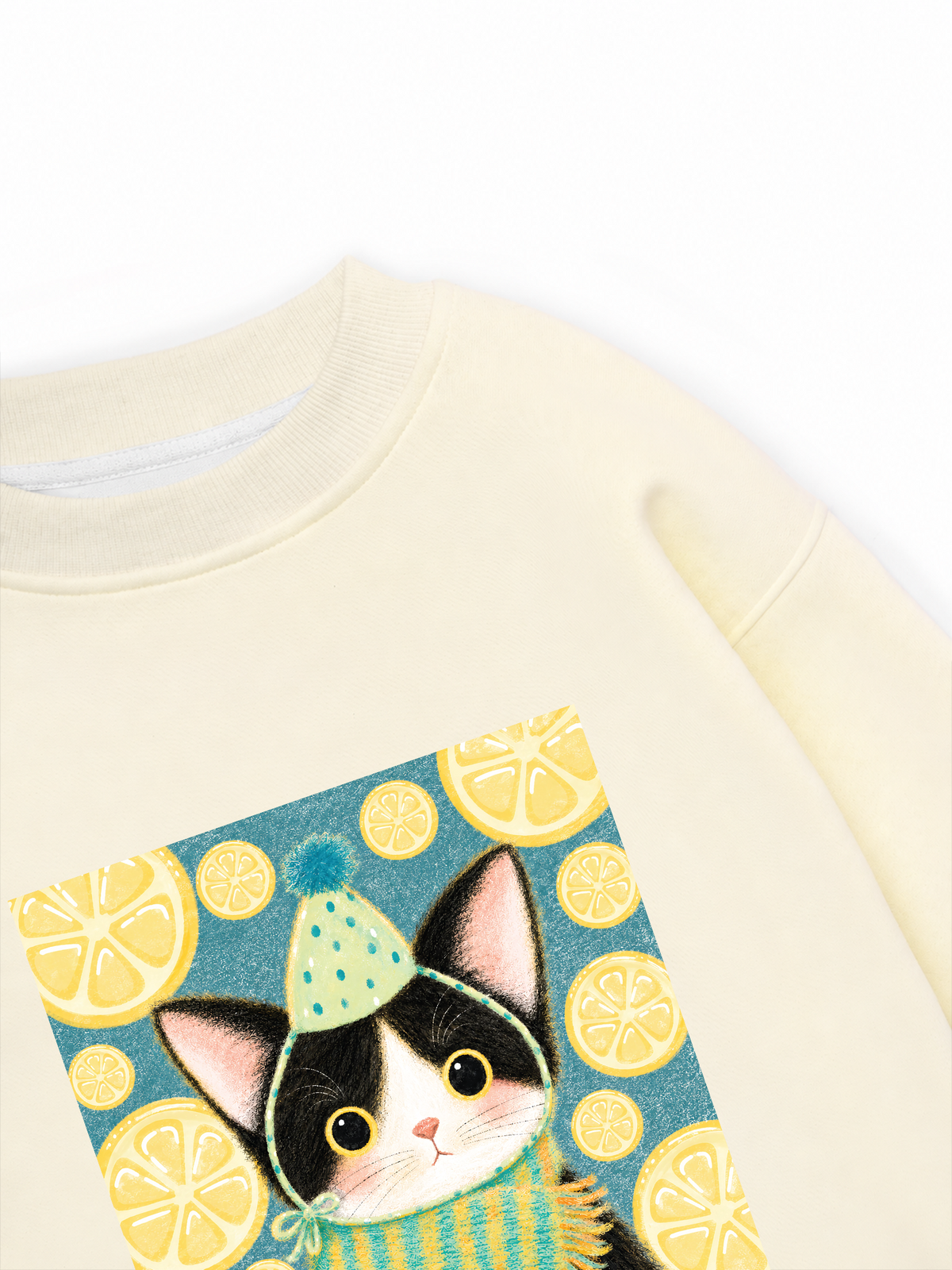 Áo Sweater Nỉ Hai Da Lemon Reverie Meow