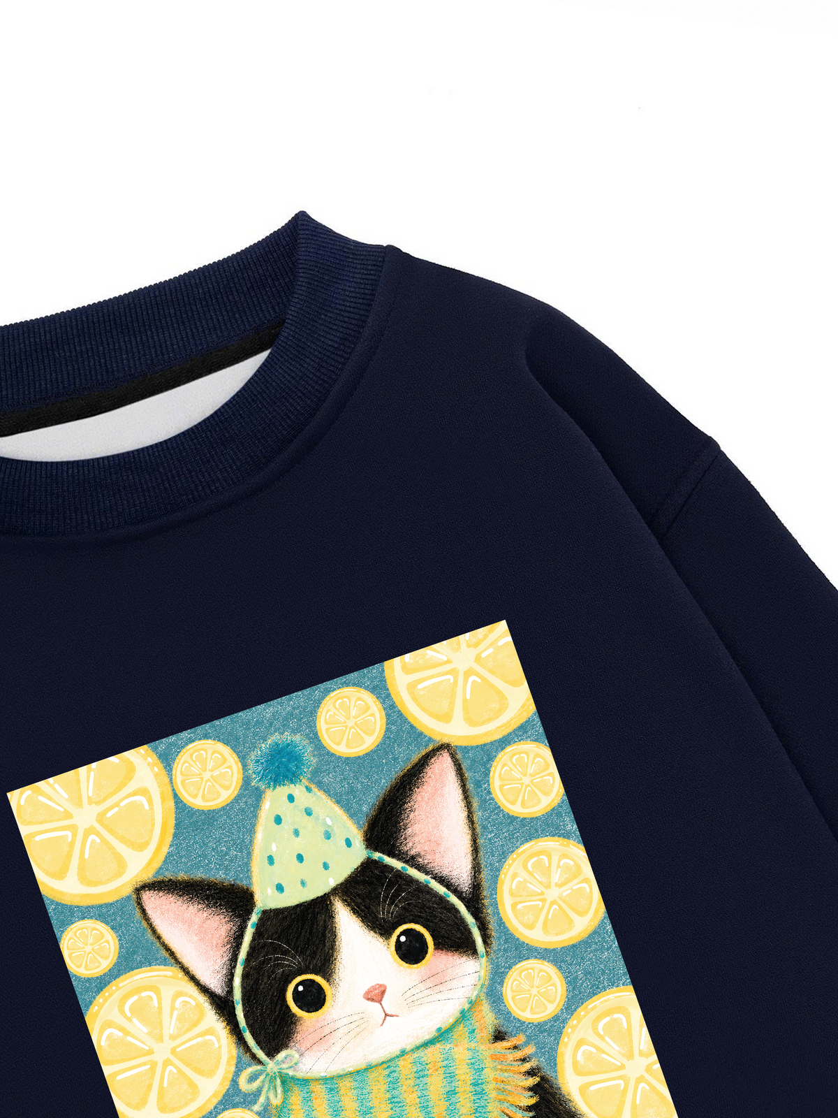 Áo Sweater Nỉ Hai Da Lemon Reverie Meow