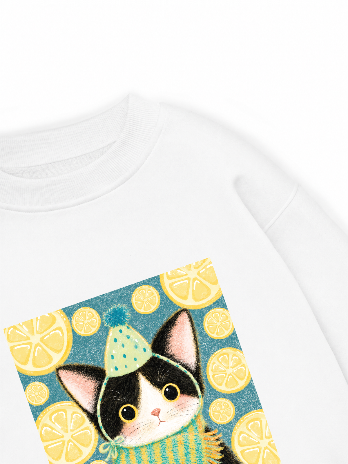 Áo Sweater Nỉ Hai Da Lemon Reverie Meow