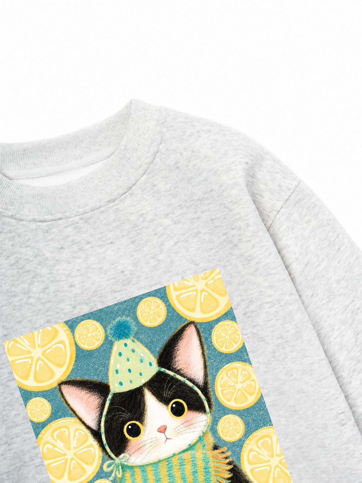Áo Sweater Nỉ Hai Da Lemon Reverie Meow