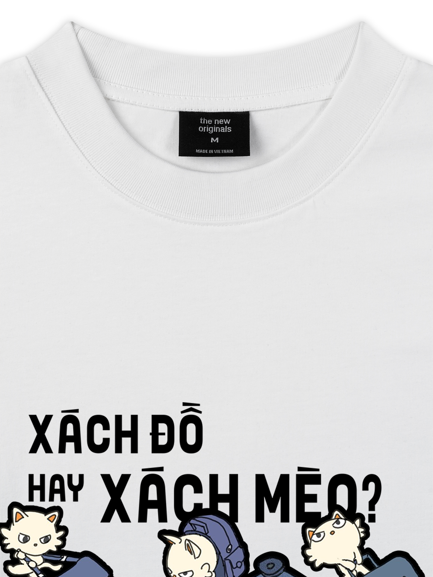 Áo Thun Relaxed Fit Hội Mèo Xách Vali