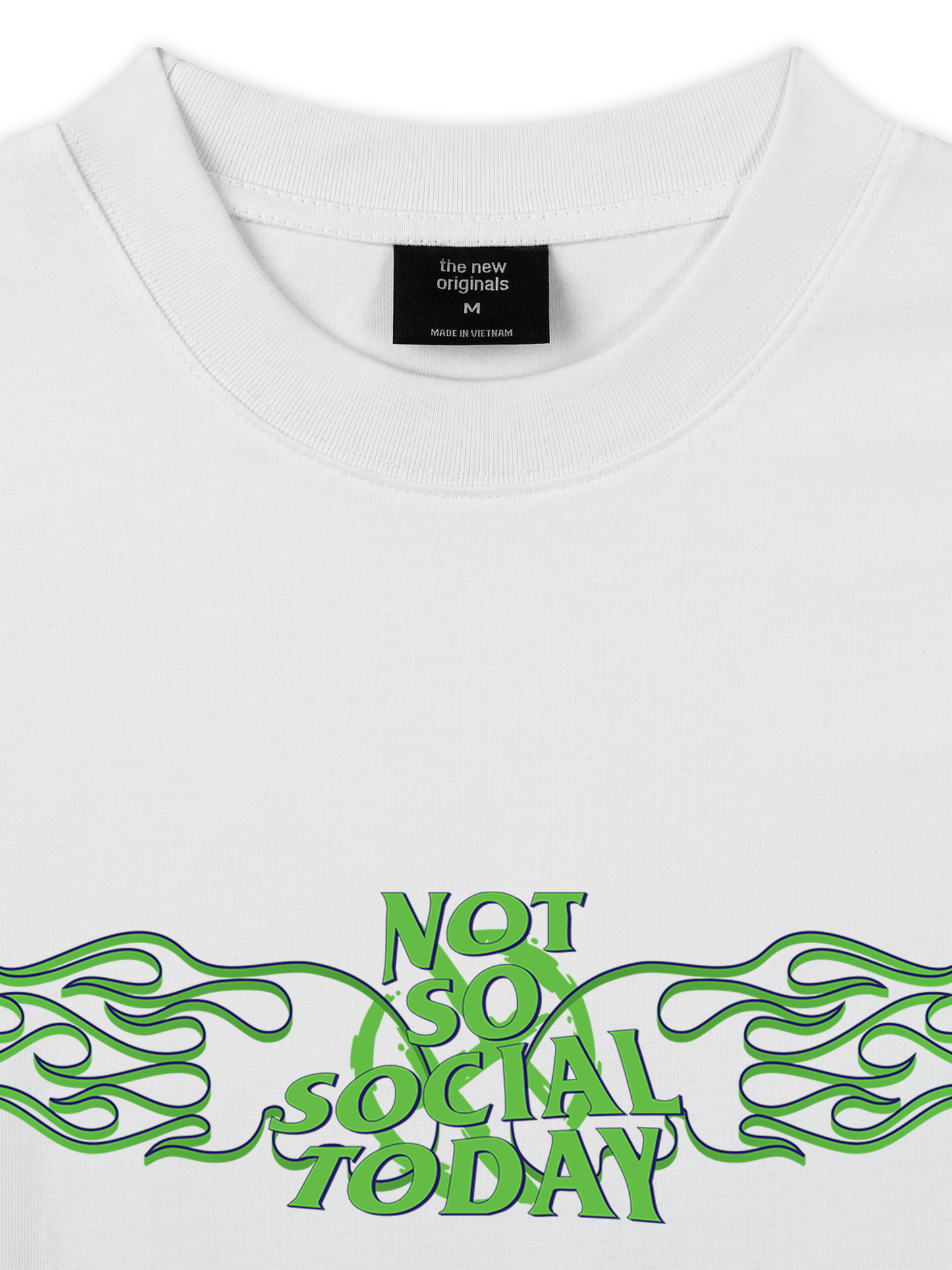 Áo Thun Relaxed Fit Not So Social Today Green Fire