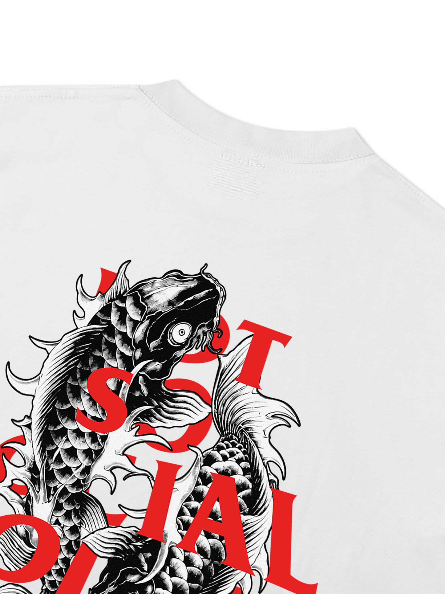 Áo Thun Relaxed Fit Not So Social Today Dark Koi Harmony