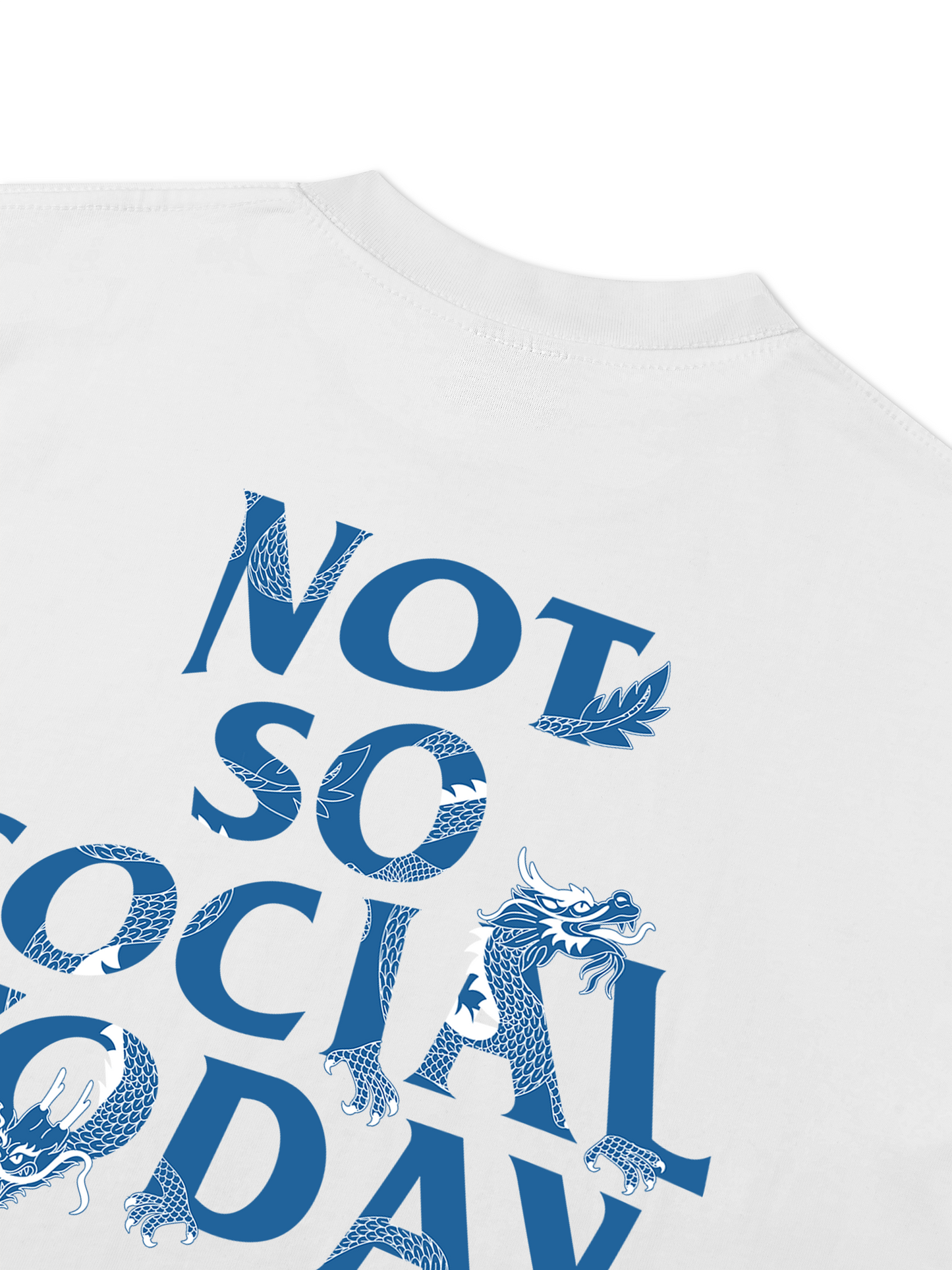 Áo Thun Relaxed Fit Not So Social Today Blue Dragon