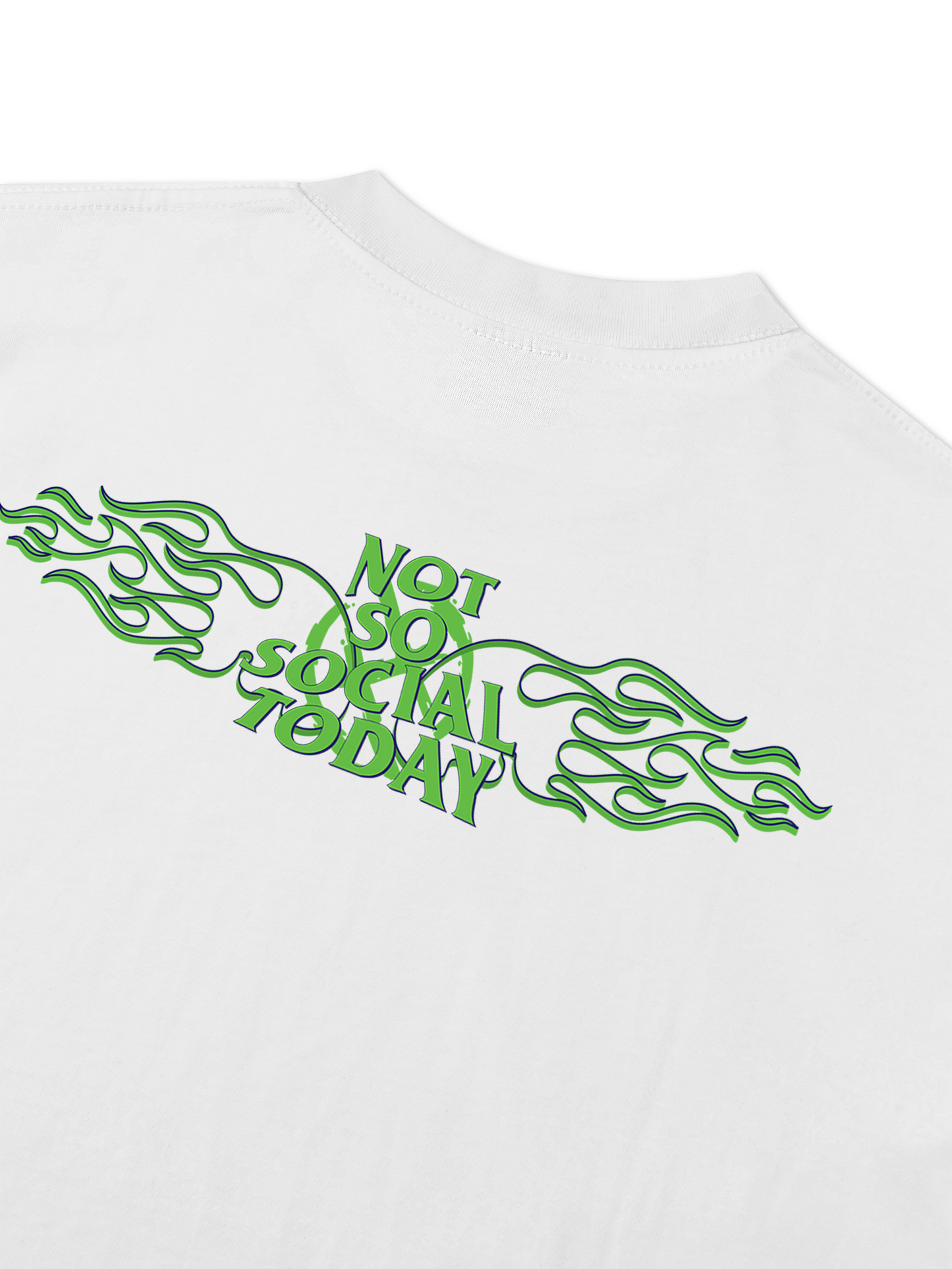 Áo Thun Relaxed Fit Not So Social Today Green Fire