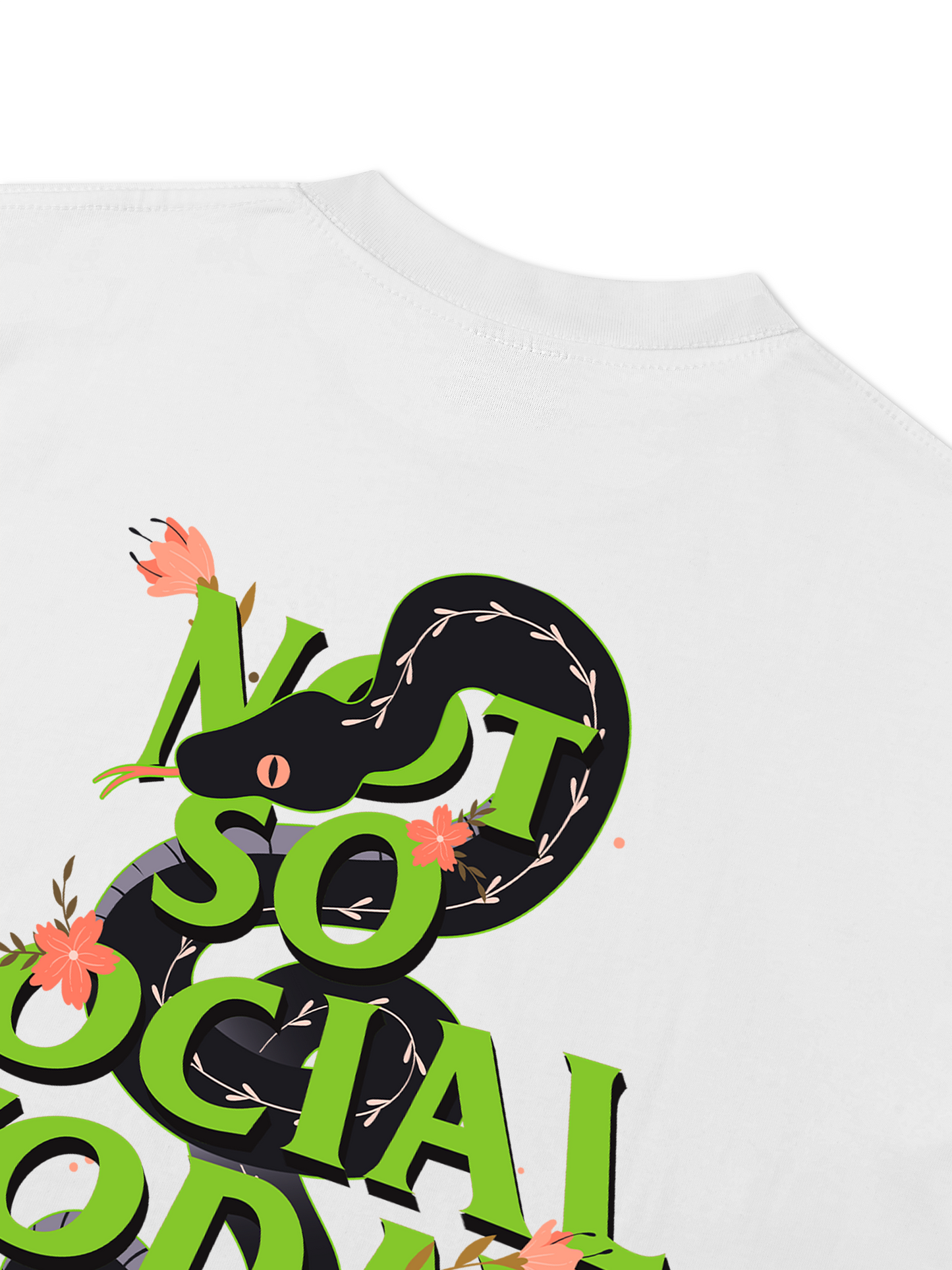 Áo Thun Relaxed Fit Not So Social Today Cherry Snake
