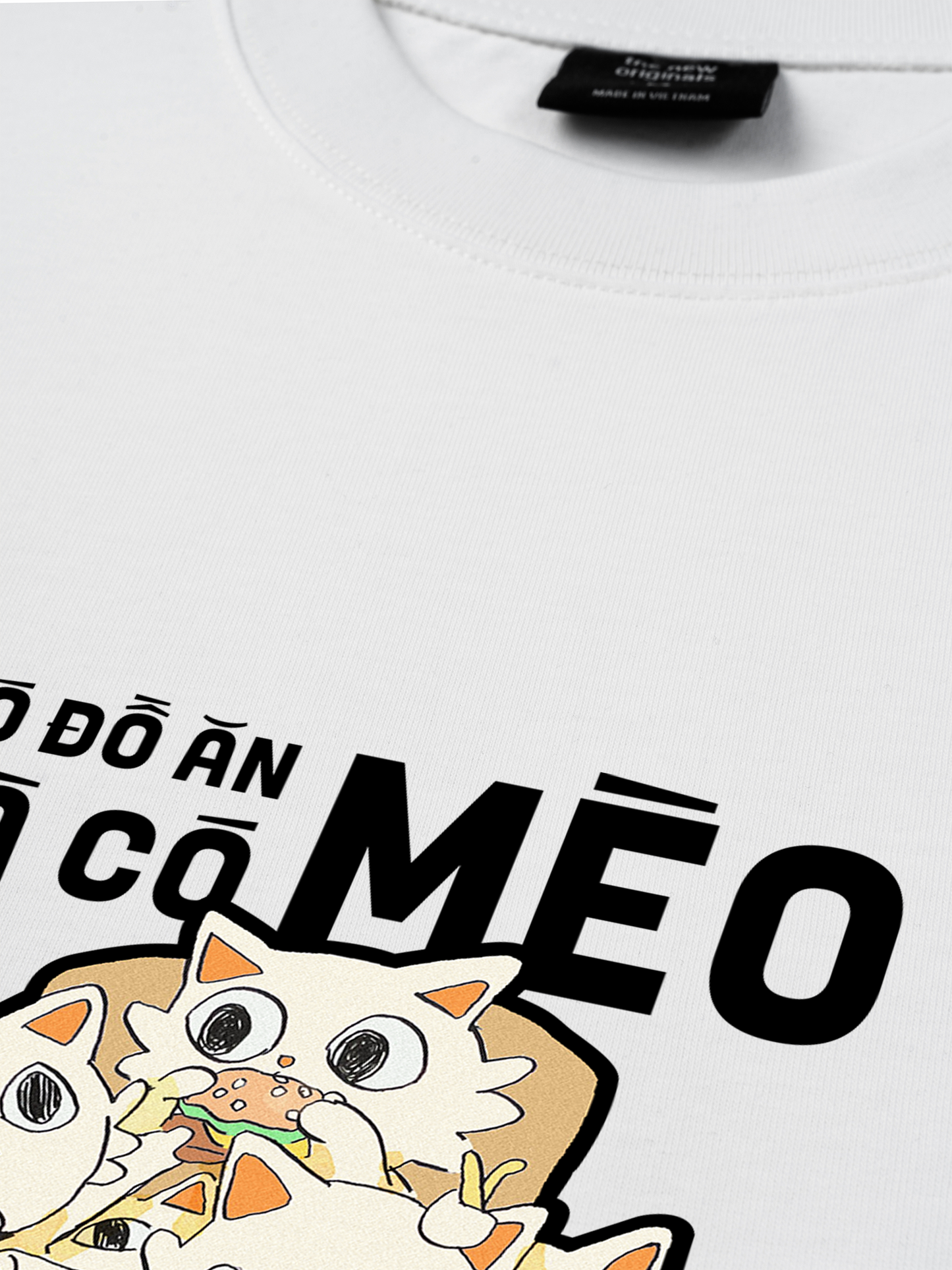 Áo Thun Relaxed Fit Hội Mèo Hăm Ăn