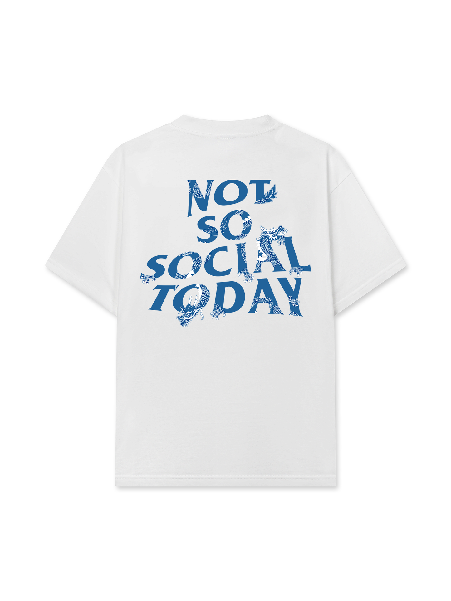 Áo Thun Relaxed Fit Not So Social Today Blue Dragon