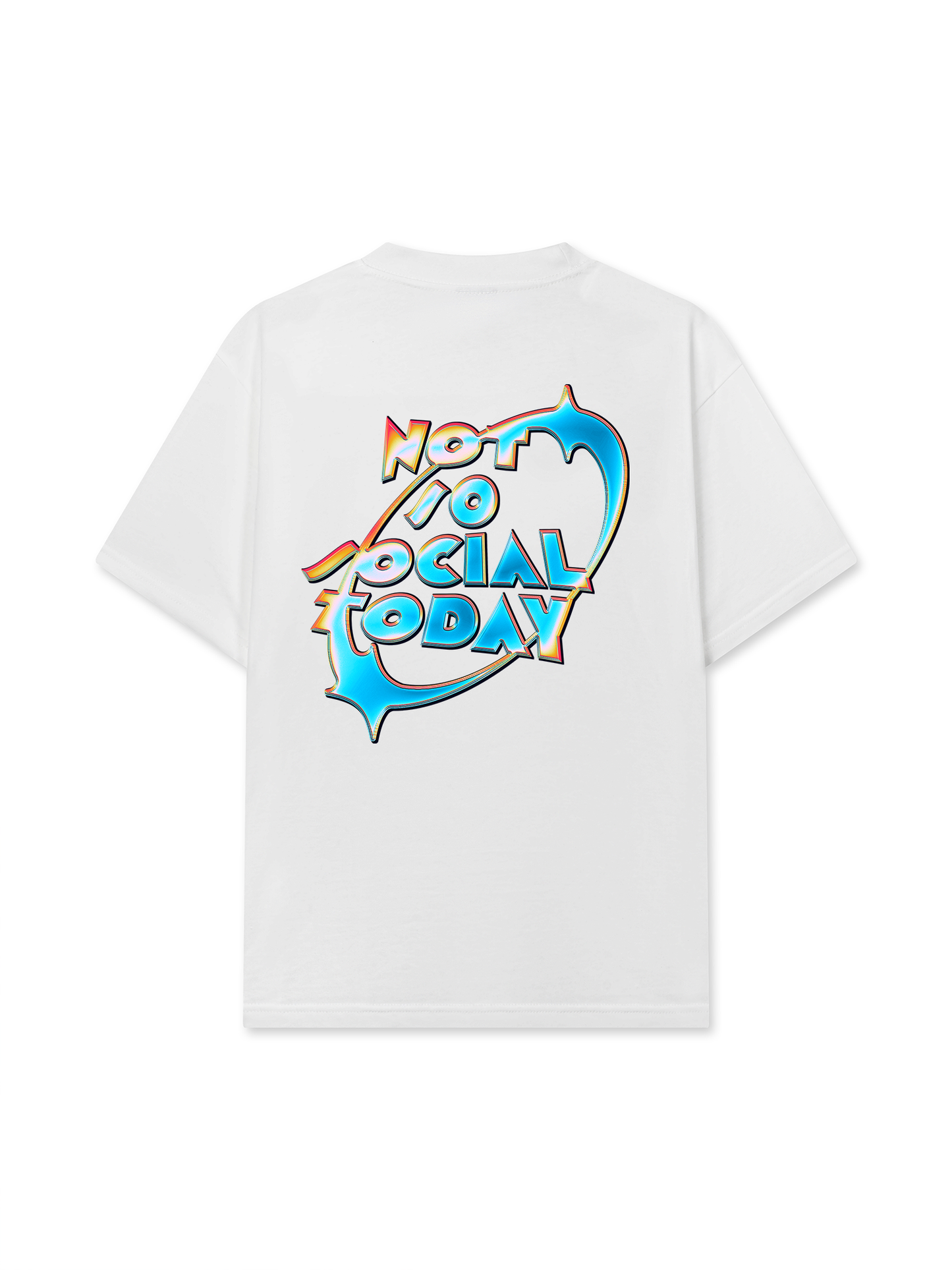 Áo Thun Relaxed Fit Not So Social Today Neon Holographic