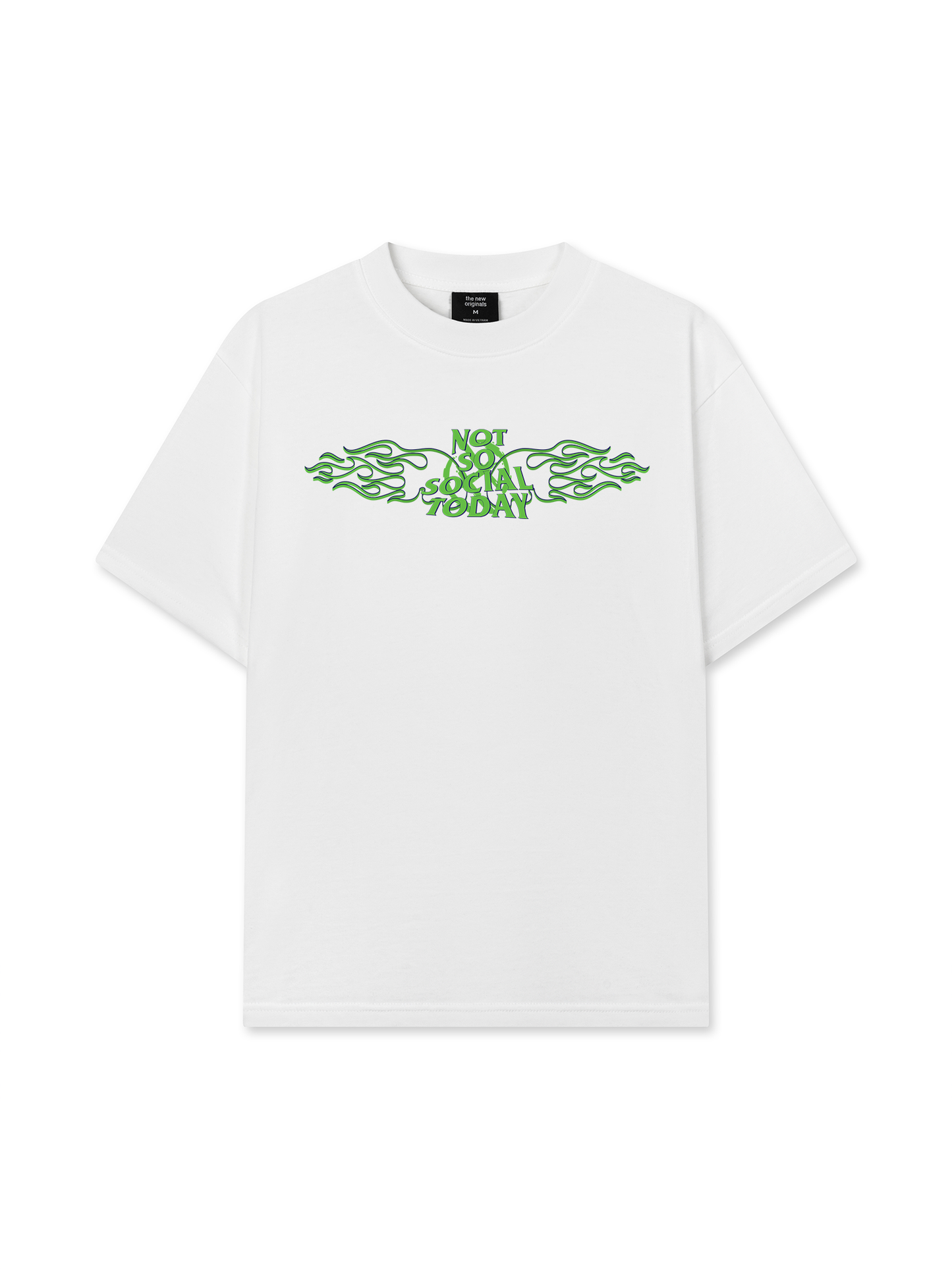 Áo Thun Relaxed Fit Not So Social Today Green Fire