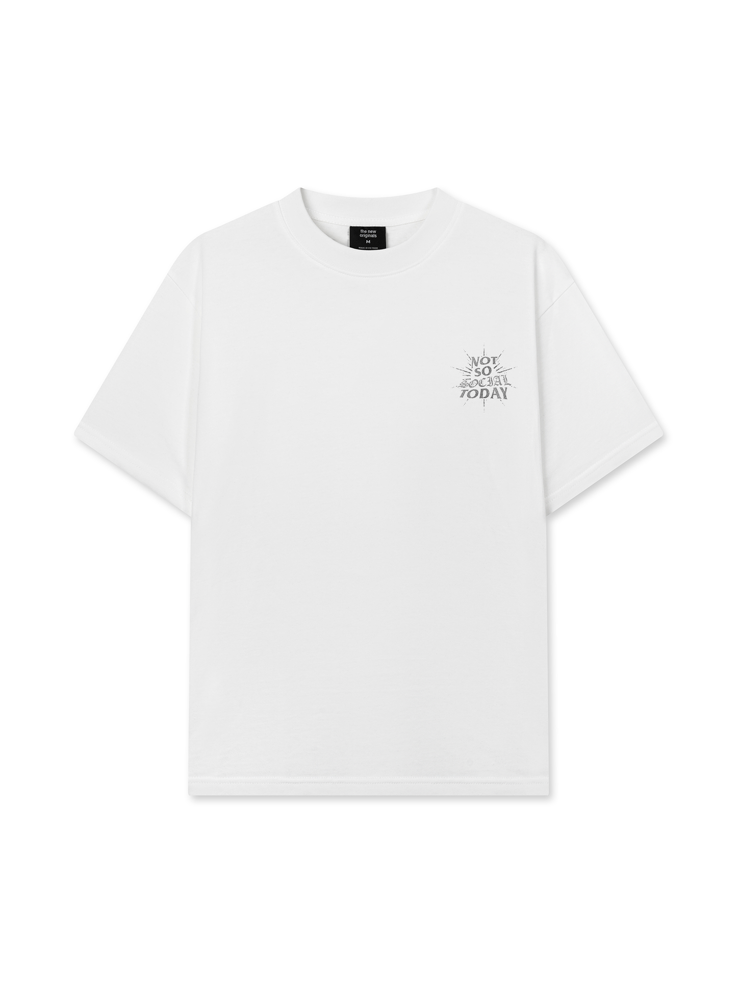 Áo Thun Relaxed Fit Not So Social Today Silver Glitter
