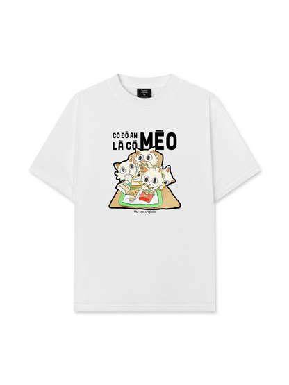 Áo Thun Relaxed Fit Hội Mèo Hăm Ăn