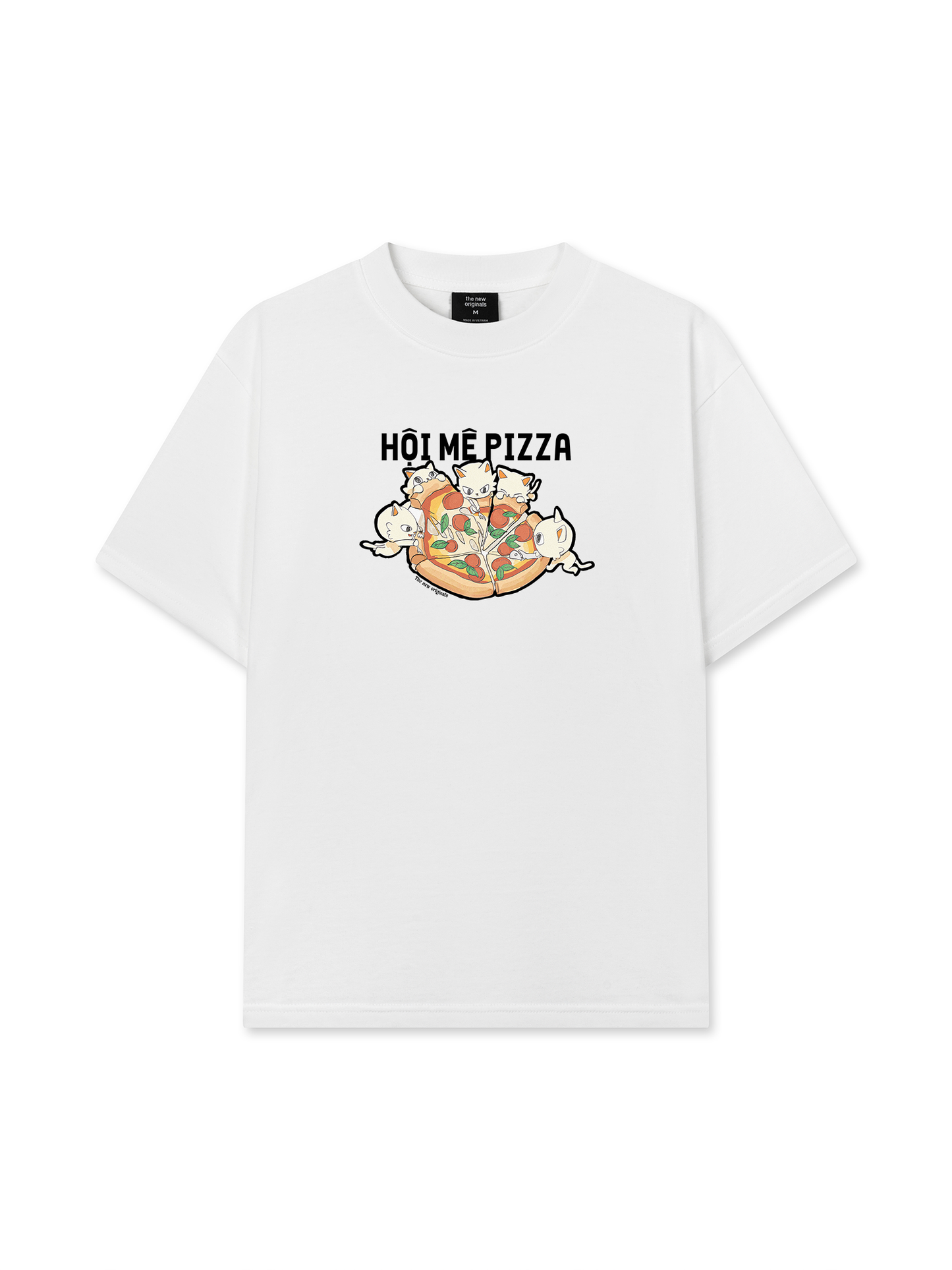 Áo Thun Relaxed Fit Hội Mèo Mê Pizza