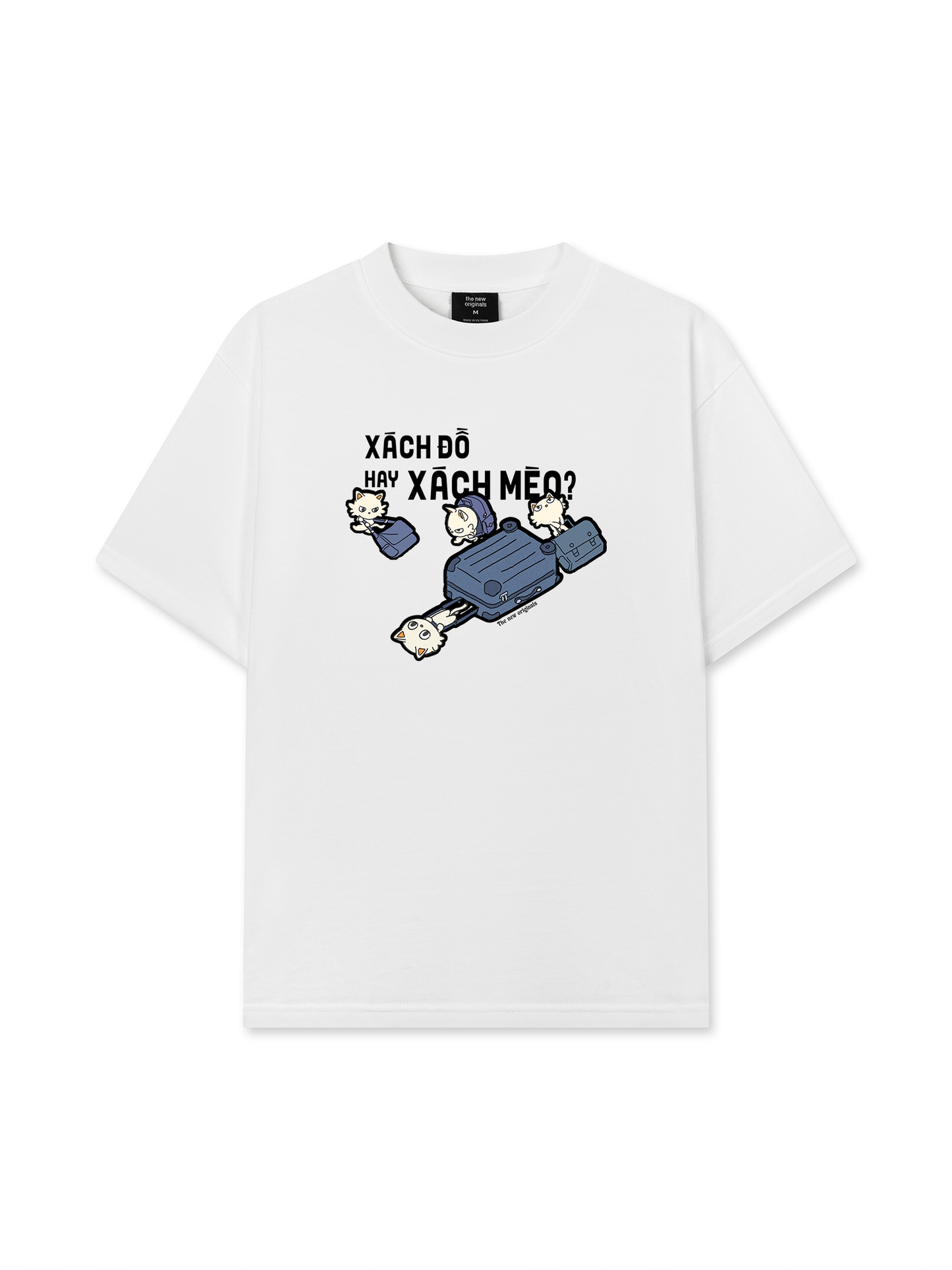 Áo Thun Relaxed Fit Hội Mèo Xách Vali