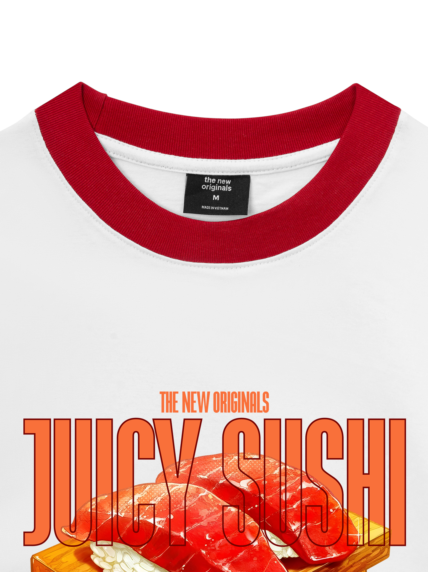 Áo Thun Ringer Relaxed Fit Foody Juicy Sushi