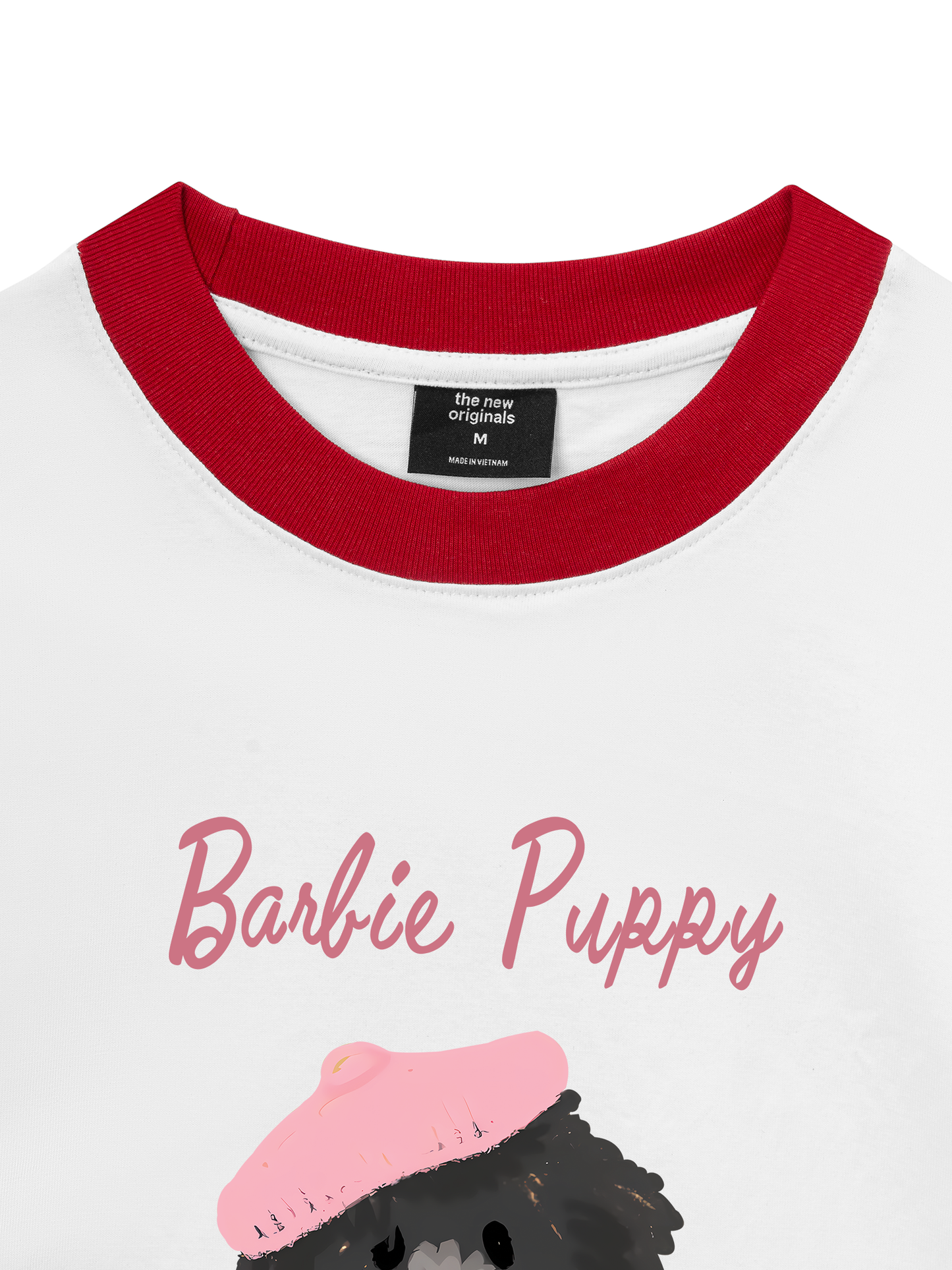 Áo Thun Ringer Relaxed Fit Animal Barbie Puppy