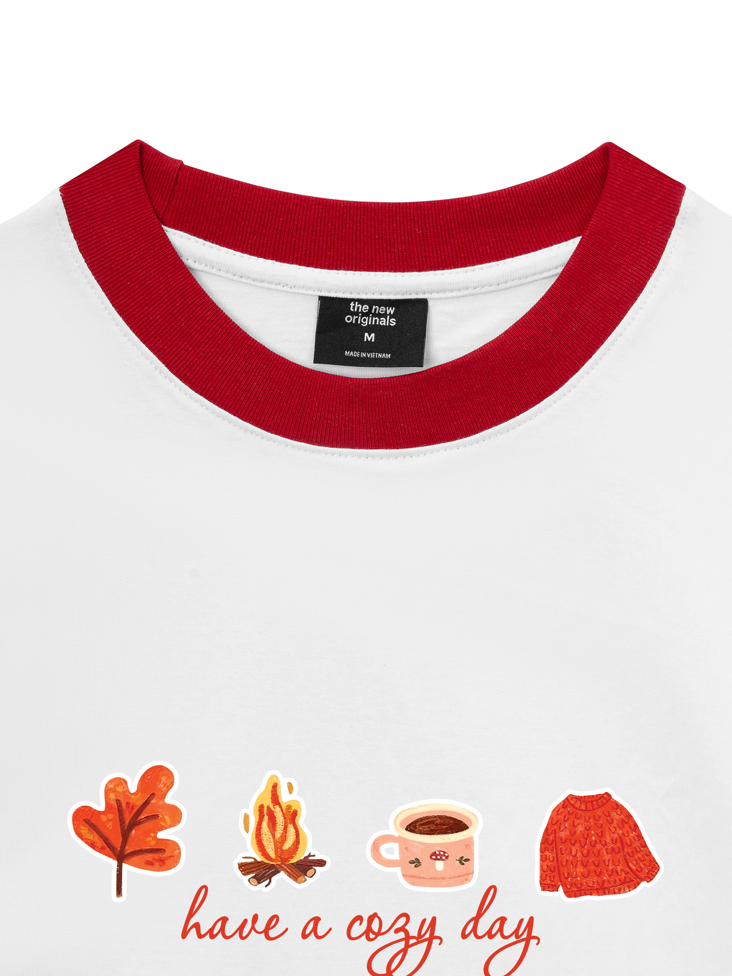 Áo Thun Ringer Relaxed Fit Autumn Vibes Have a Cozy