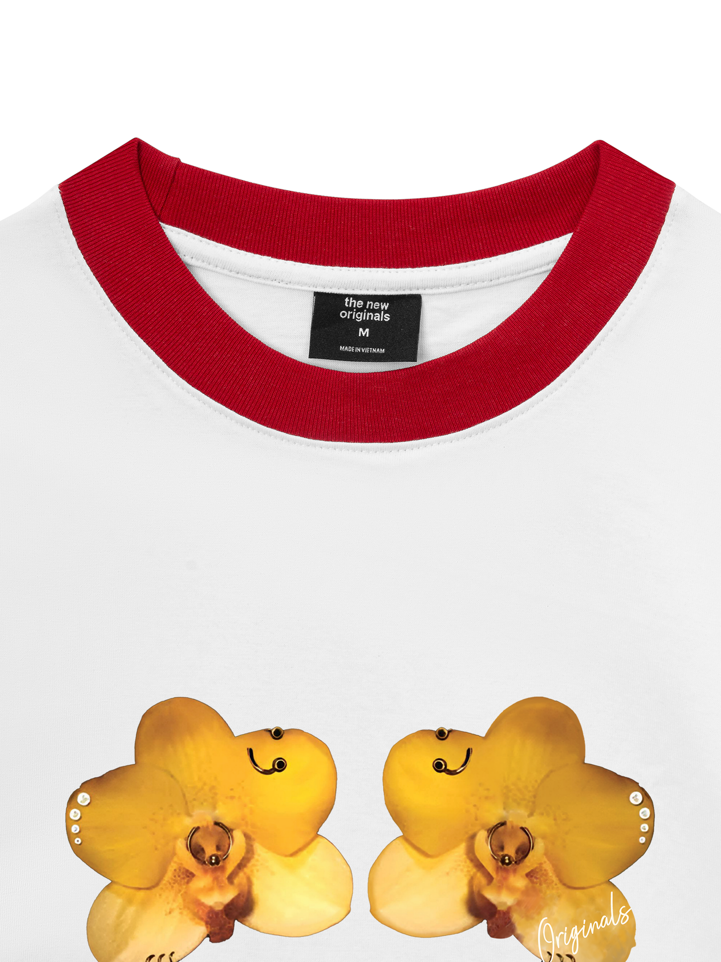 Áo Thun Ringer Relaxed Fit Flower Piercing Art