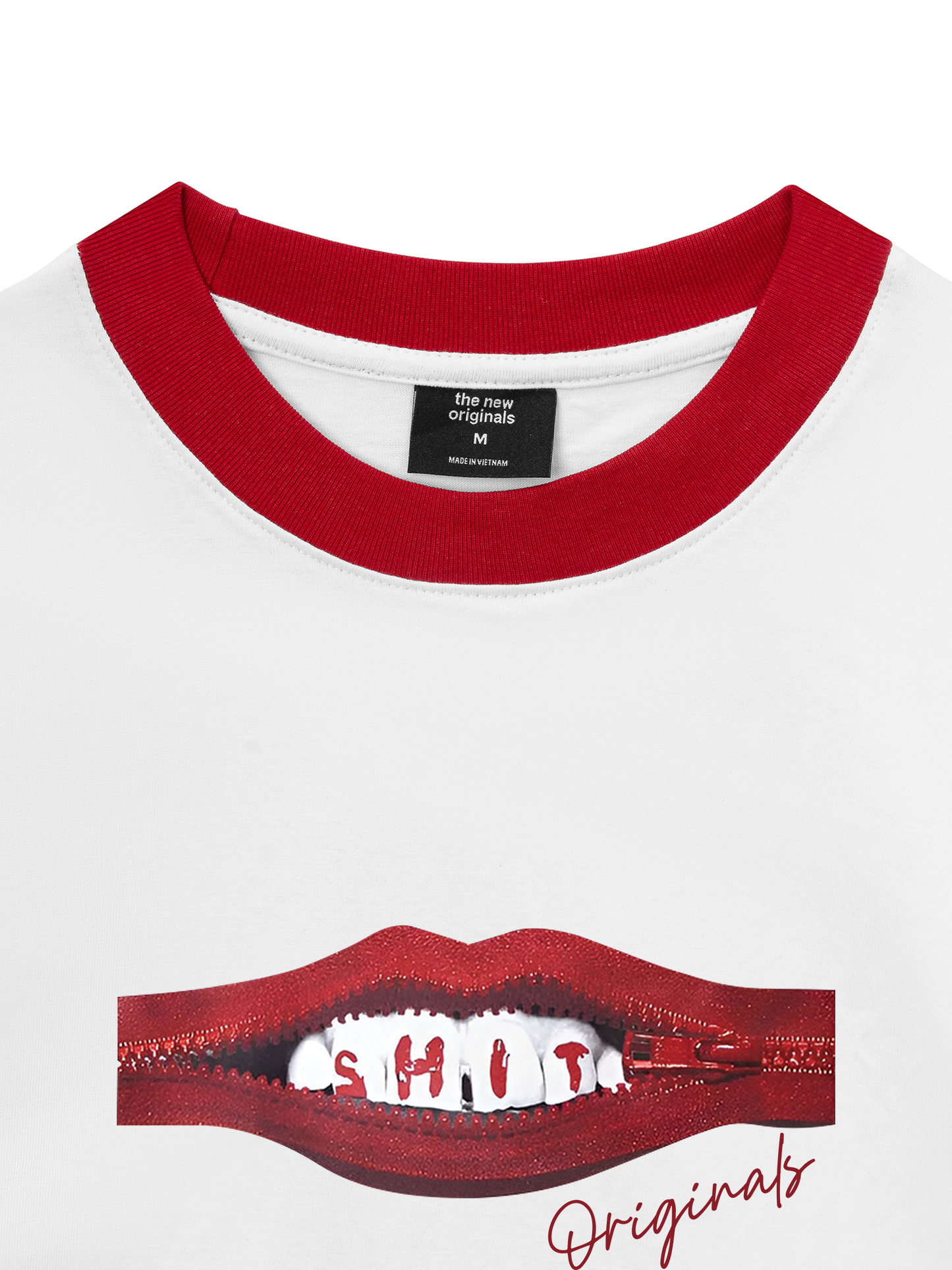 Áo Thun Ringer Relaxed Fit Teeth Zip Classic
