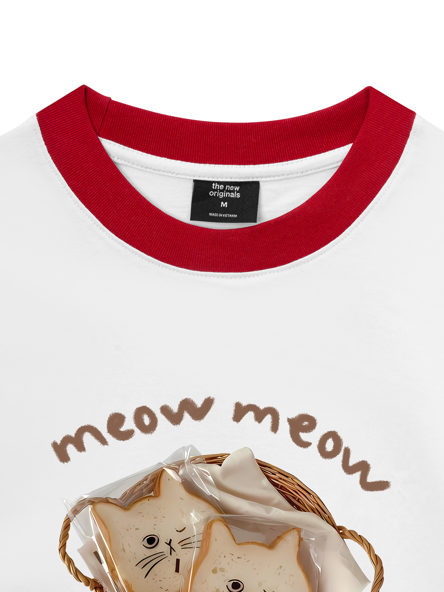 Áo Thun Ringer Relaxed Fit Sweet Pastry Meow Meow Bead