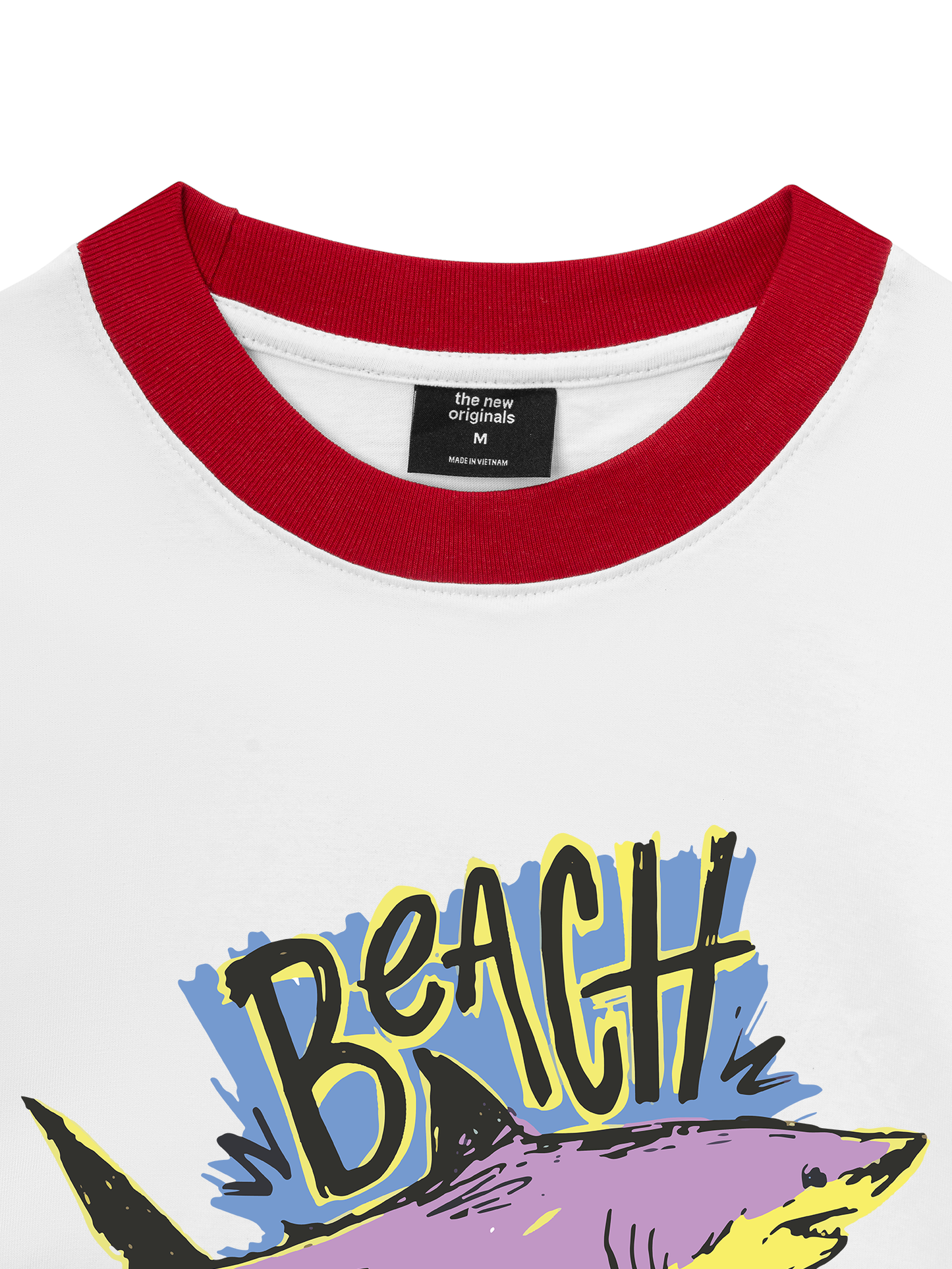 Áo Thun Ringer Relaxed Fit Ocean Beach Vibes Shark