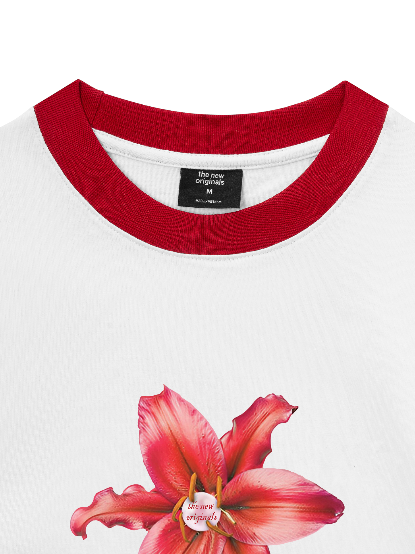 Áo Thun Ringer Relaxed Fit Pearl Lily Flower