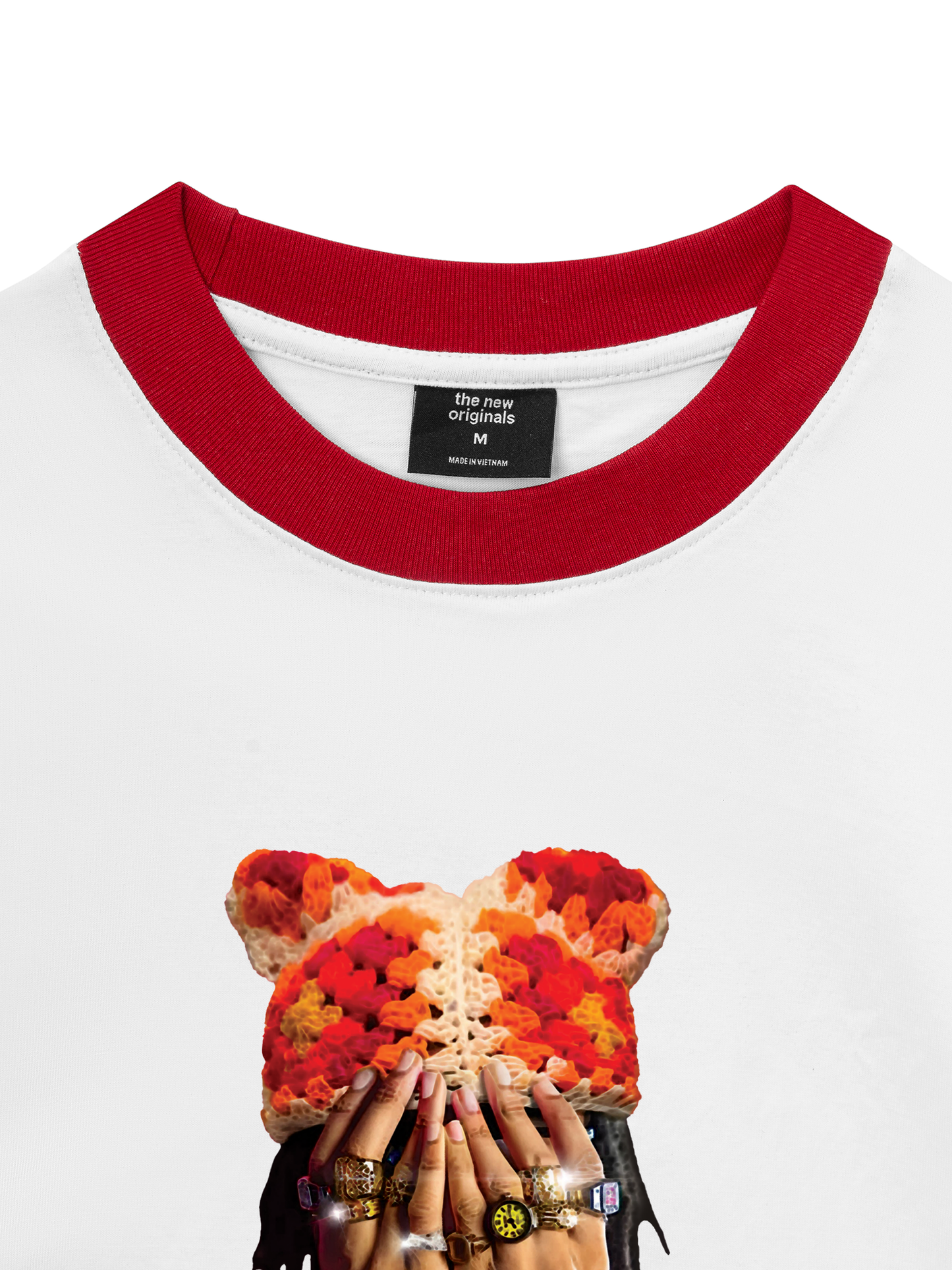 Áo Thun Ringer Relaxed Fit Jewel Ring & Orange Kitty Cap Wash