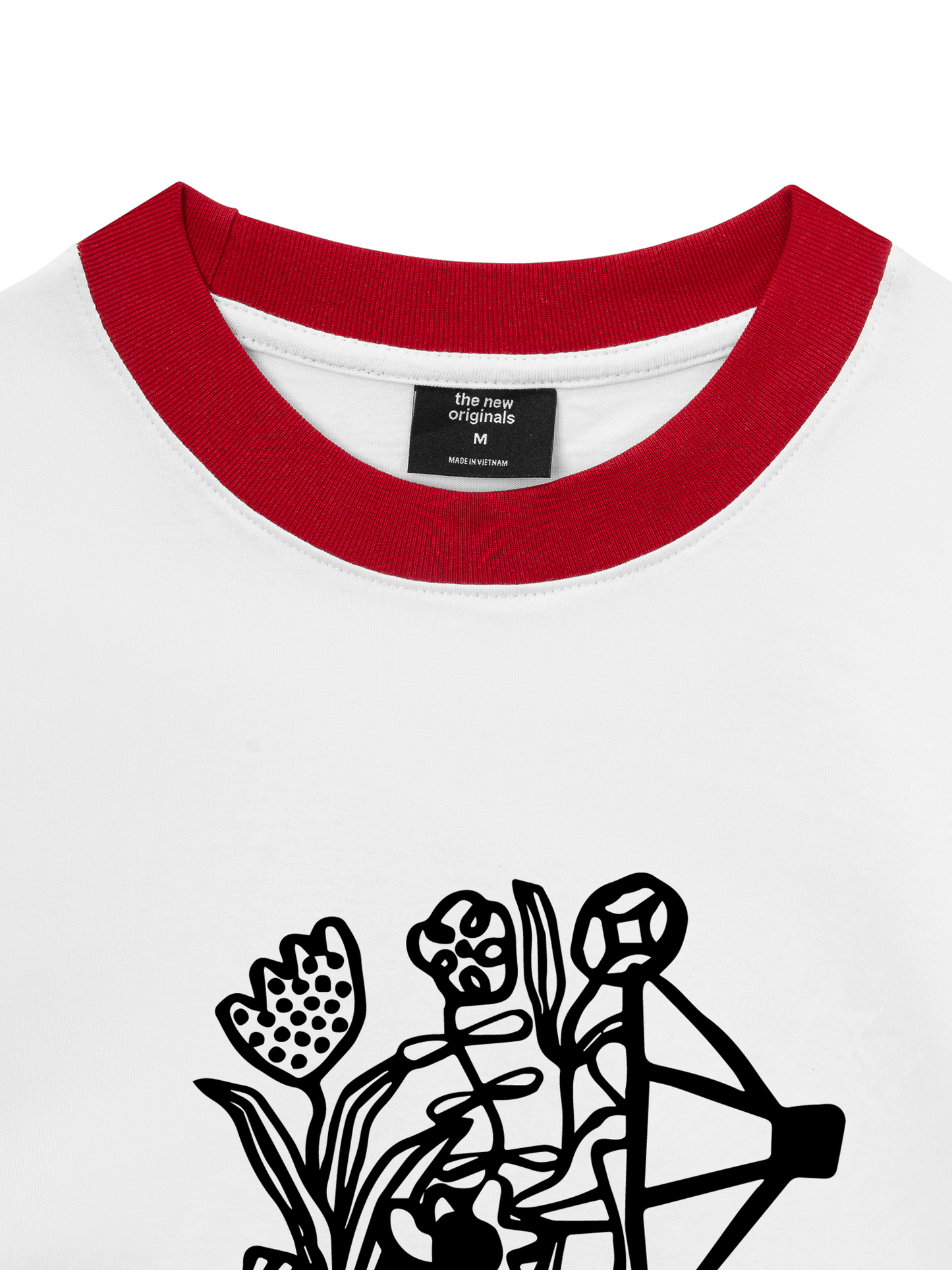Áo Thun Ringer Relaxed Fit Coffee & Flowers Oversized