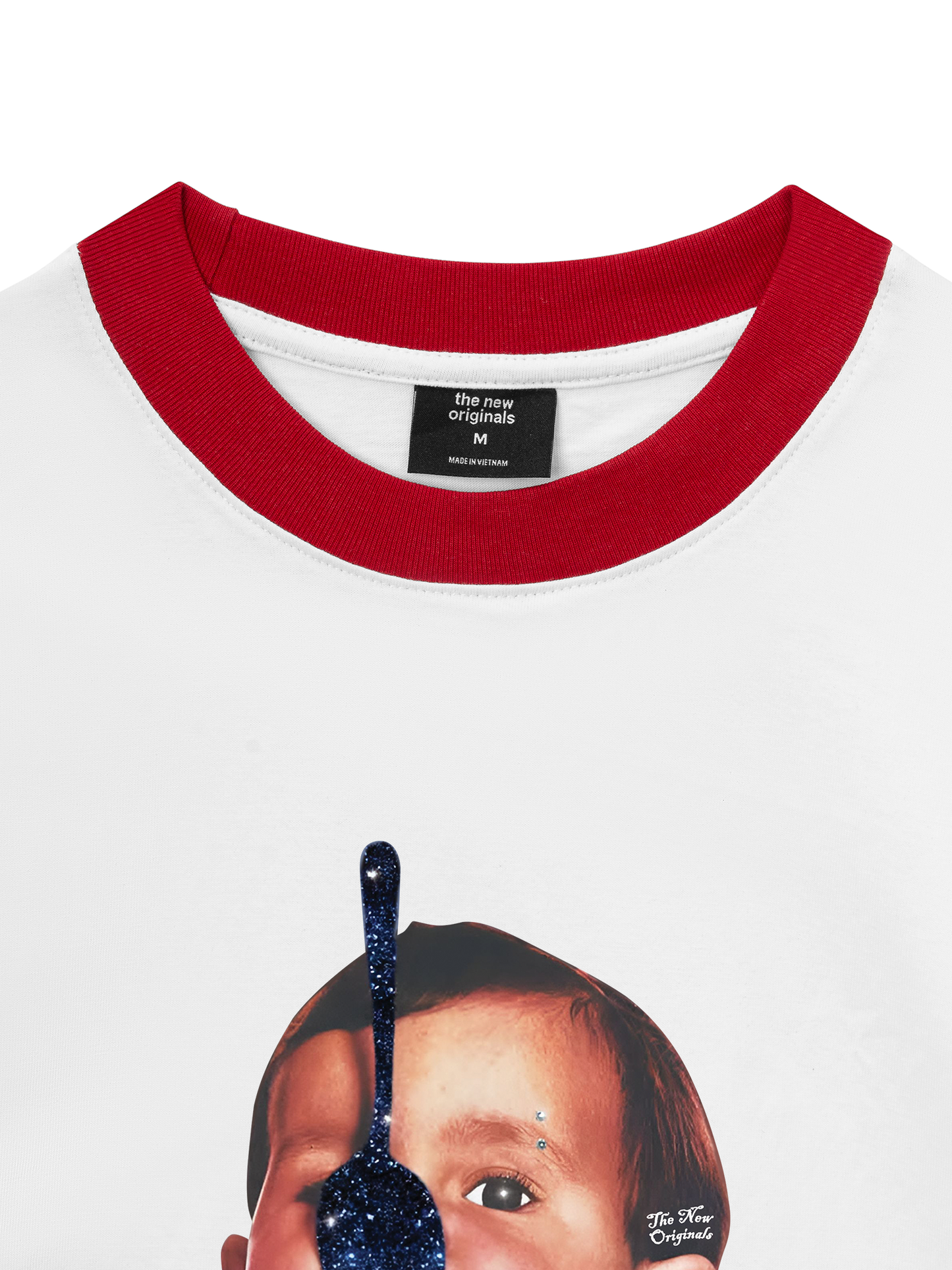 Áo Thun Ringer Relaxed Fit Funny spoon-covered face boy