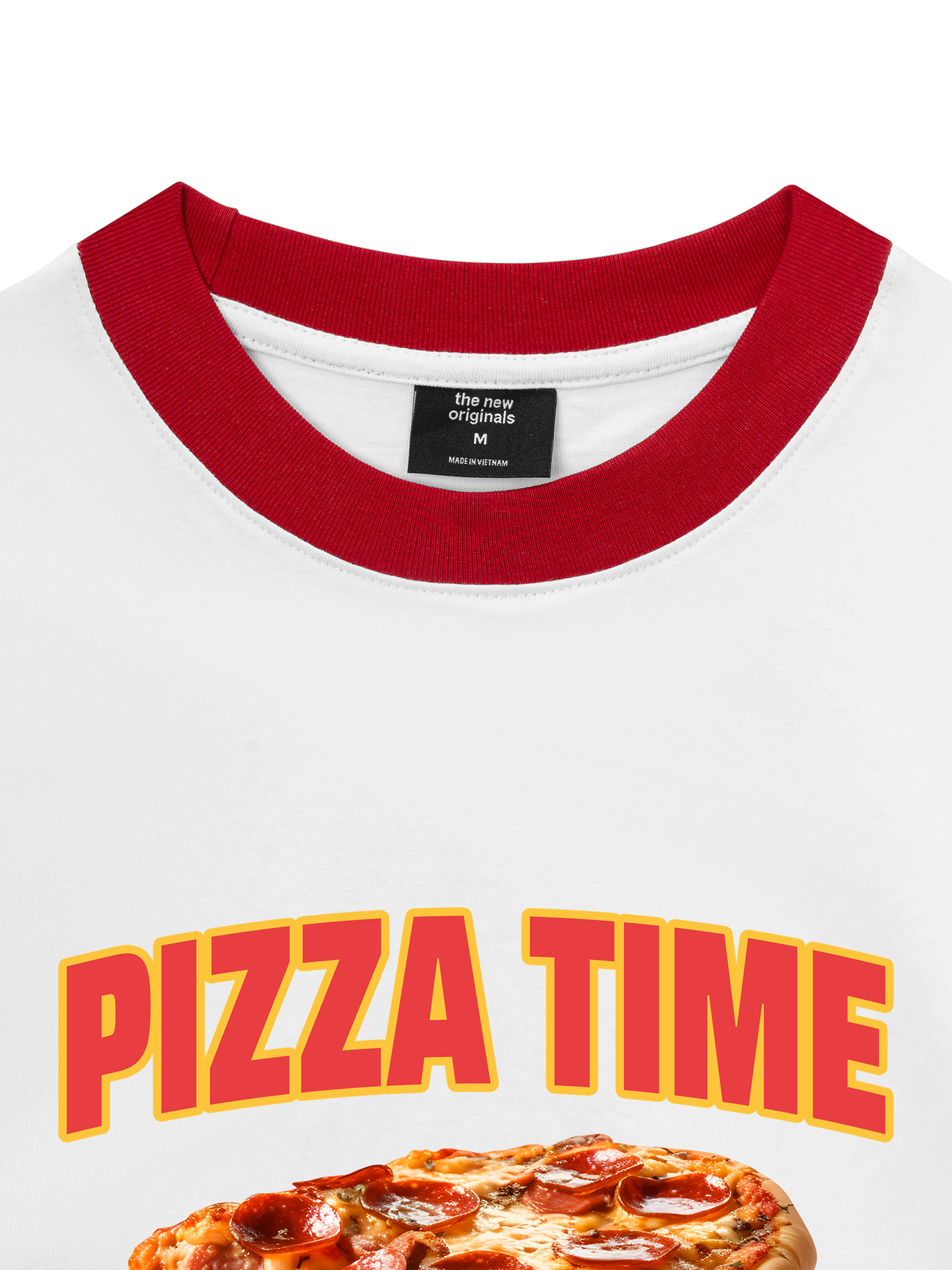 Áo Thun Ringer Relaxed Fit Foody Pizza Time