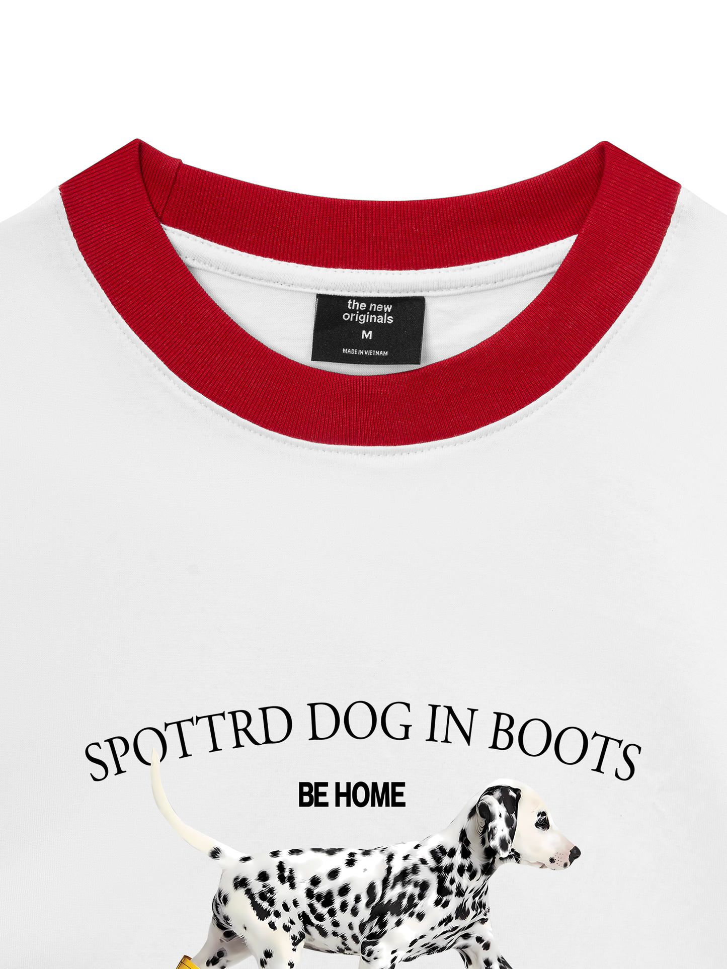 Áo Thun Ringer Relaxed Fit Animal Cute Puppy Yellow Boots