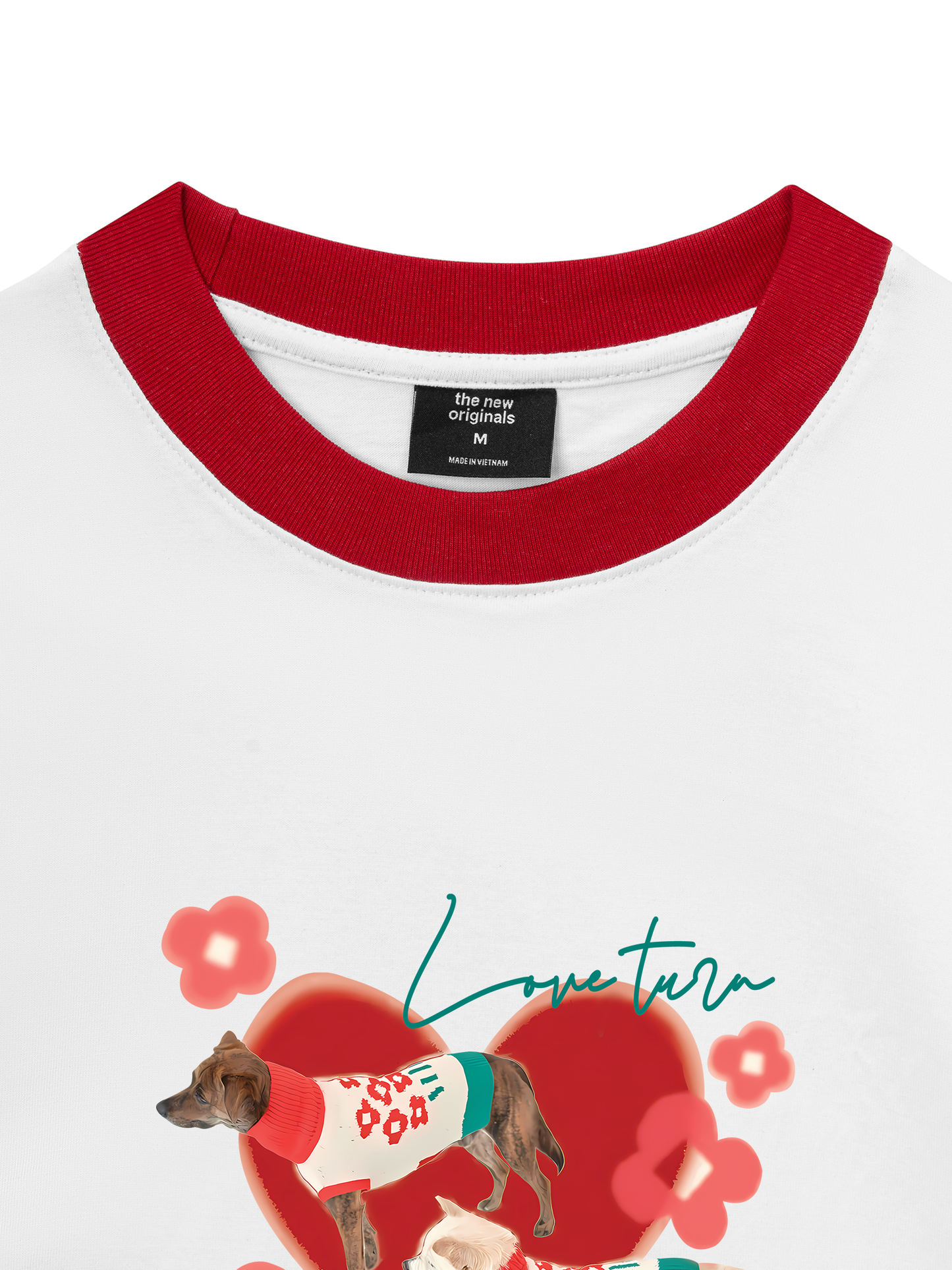 Áo Thun Ringer Relaxed Fit Animal Mood Love Turr Into Flower