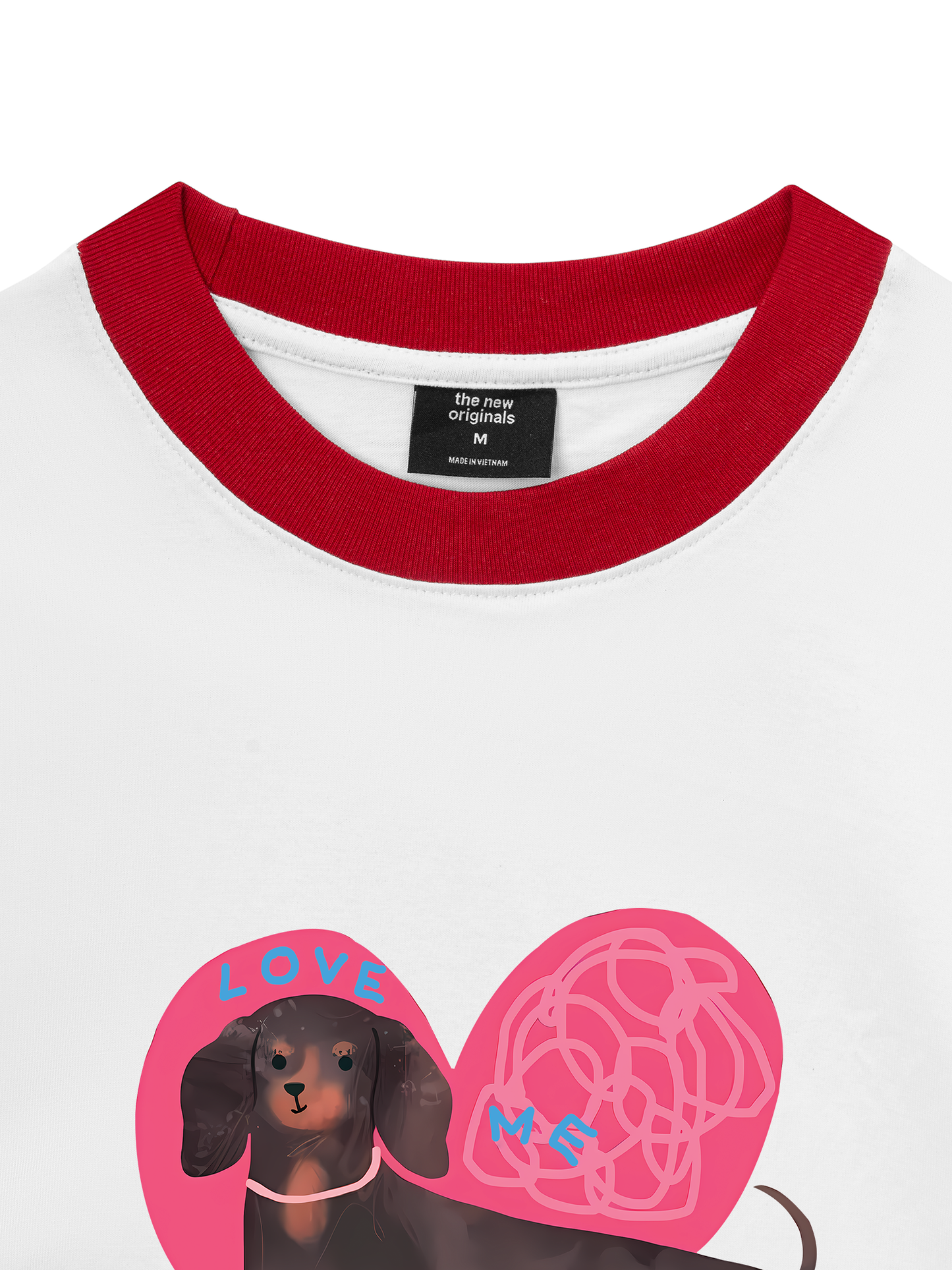Áo Thun Ringer Relaxed Fit Animal Mood love my sausage