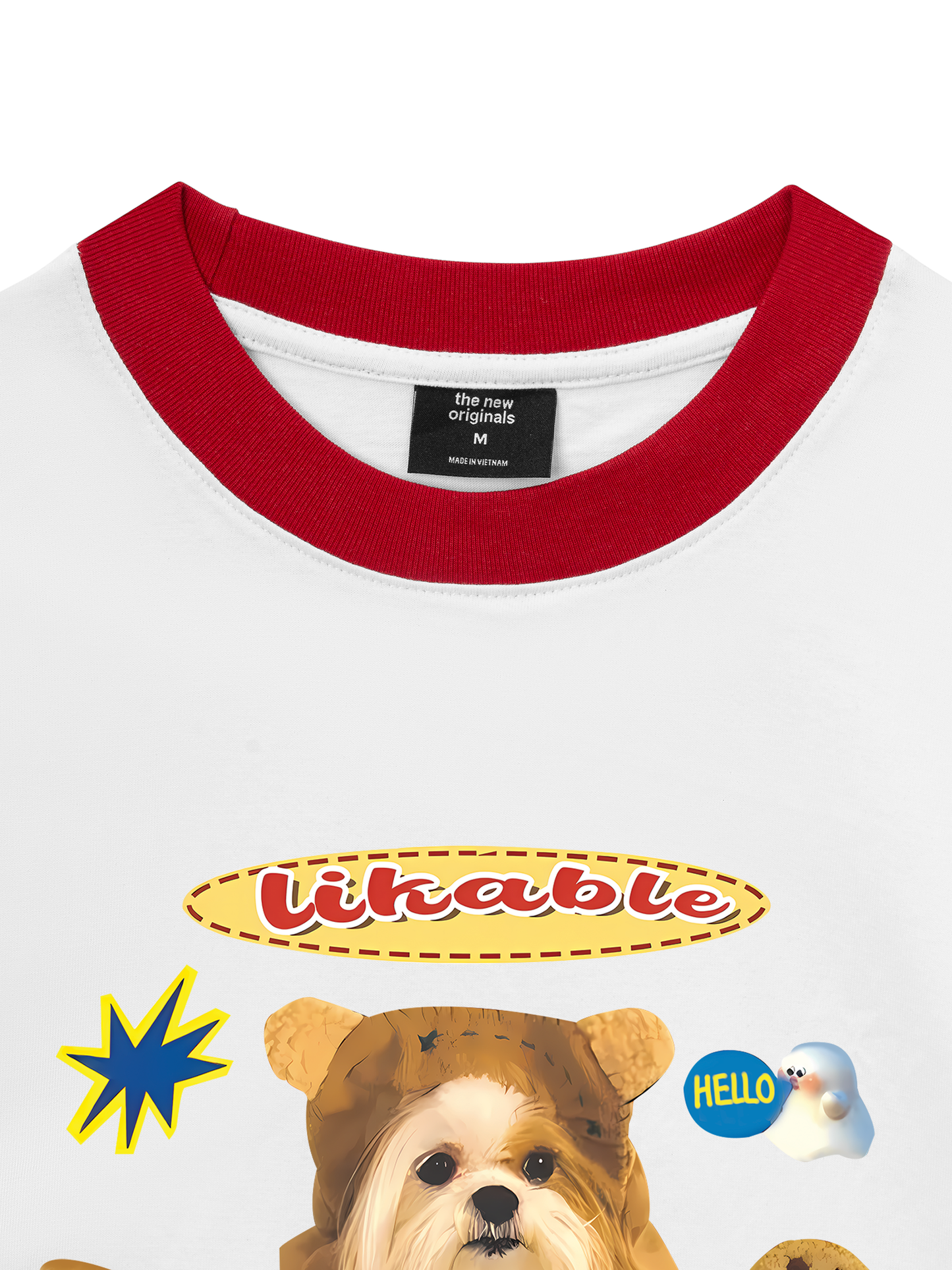 Áo Thun Ringer Relaxed Fit Sweet Pastry And Puppy Duck