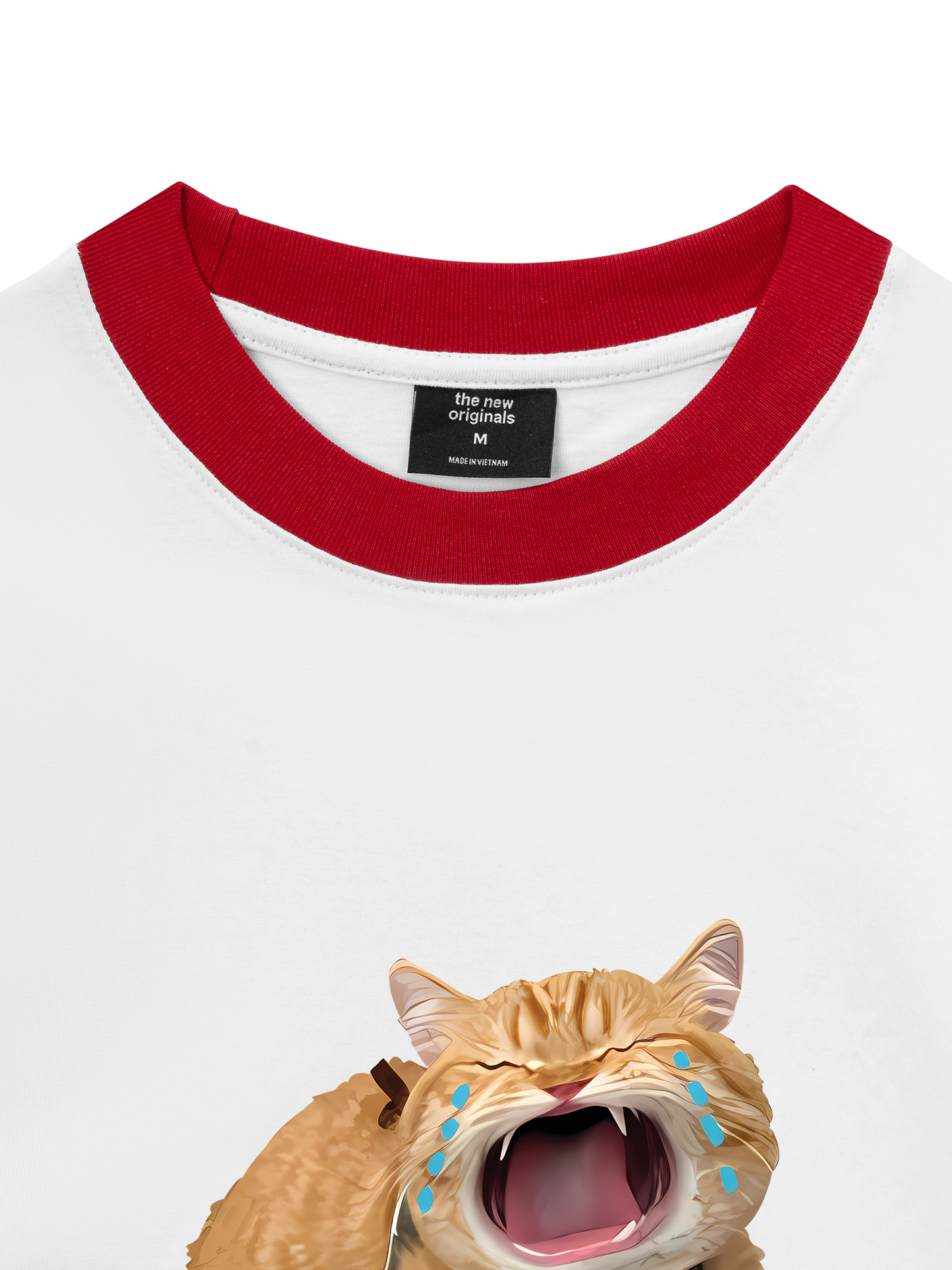 Áo Thun Ringer Relaxed Fit Animal Mood Funny Meow