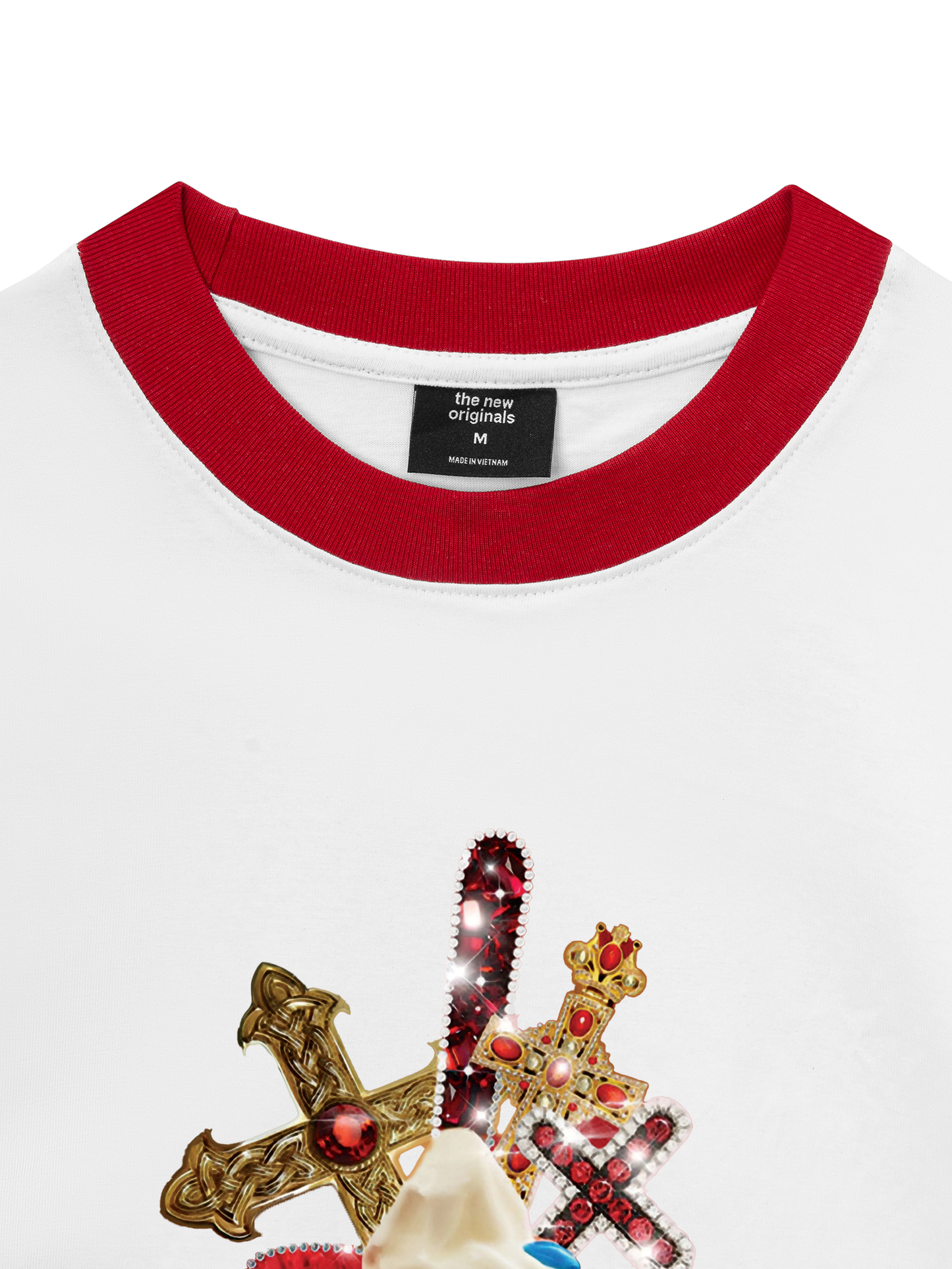 Áo Thun Ringer Relaxed Fit Gem Cross Ice Cream