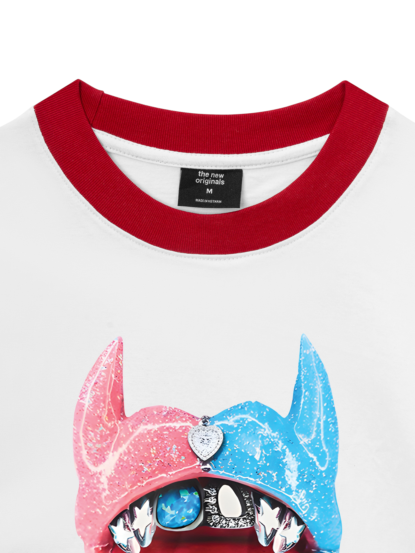 Áo Thun Ringer Relaxed Fit BOUNCE BACK© two-tone devil lip