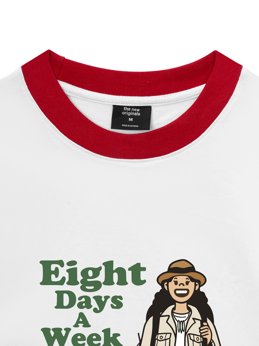 Áo Thun Ringer Relaxed Fit Eight Days A Week Girl