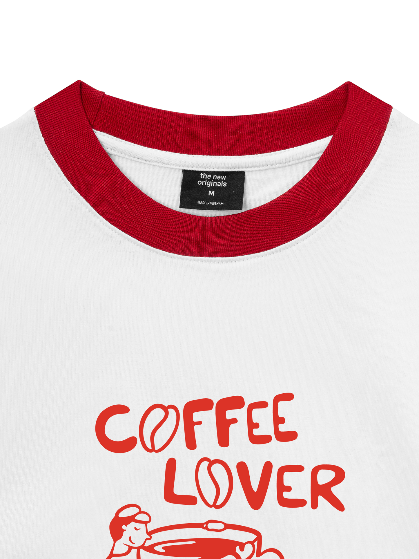 Áo Thun Ringer Relaxed Fit coffee lover club-01