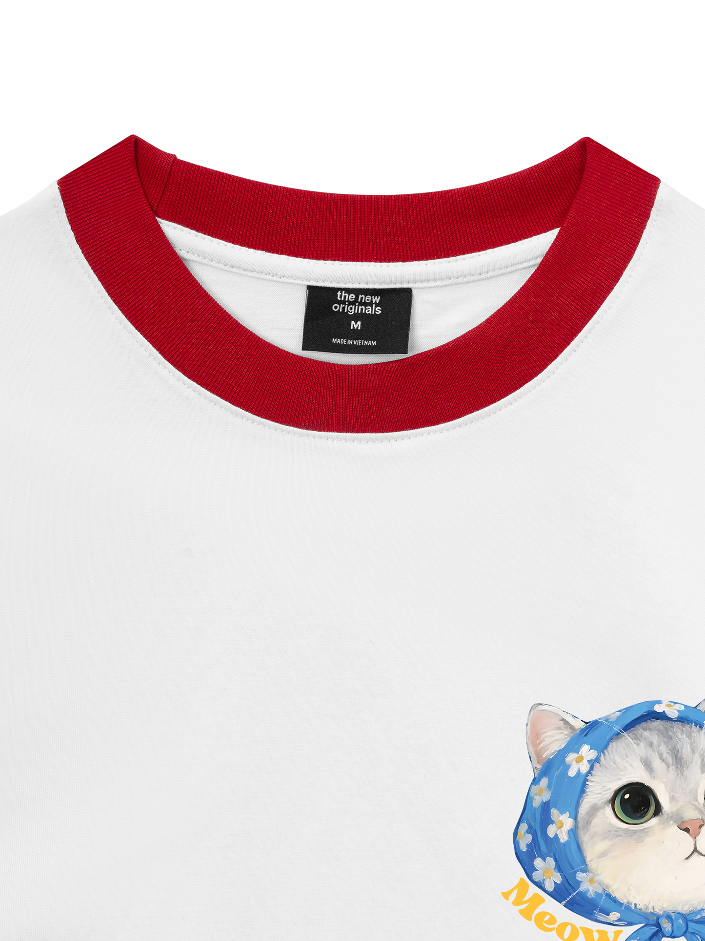 Áo Thun Ringer Relaxed Fit Cute Cat