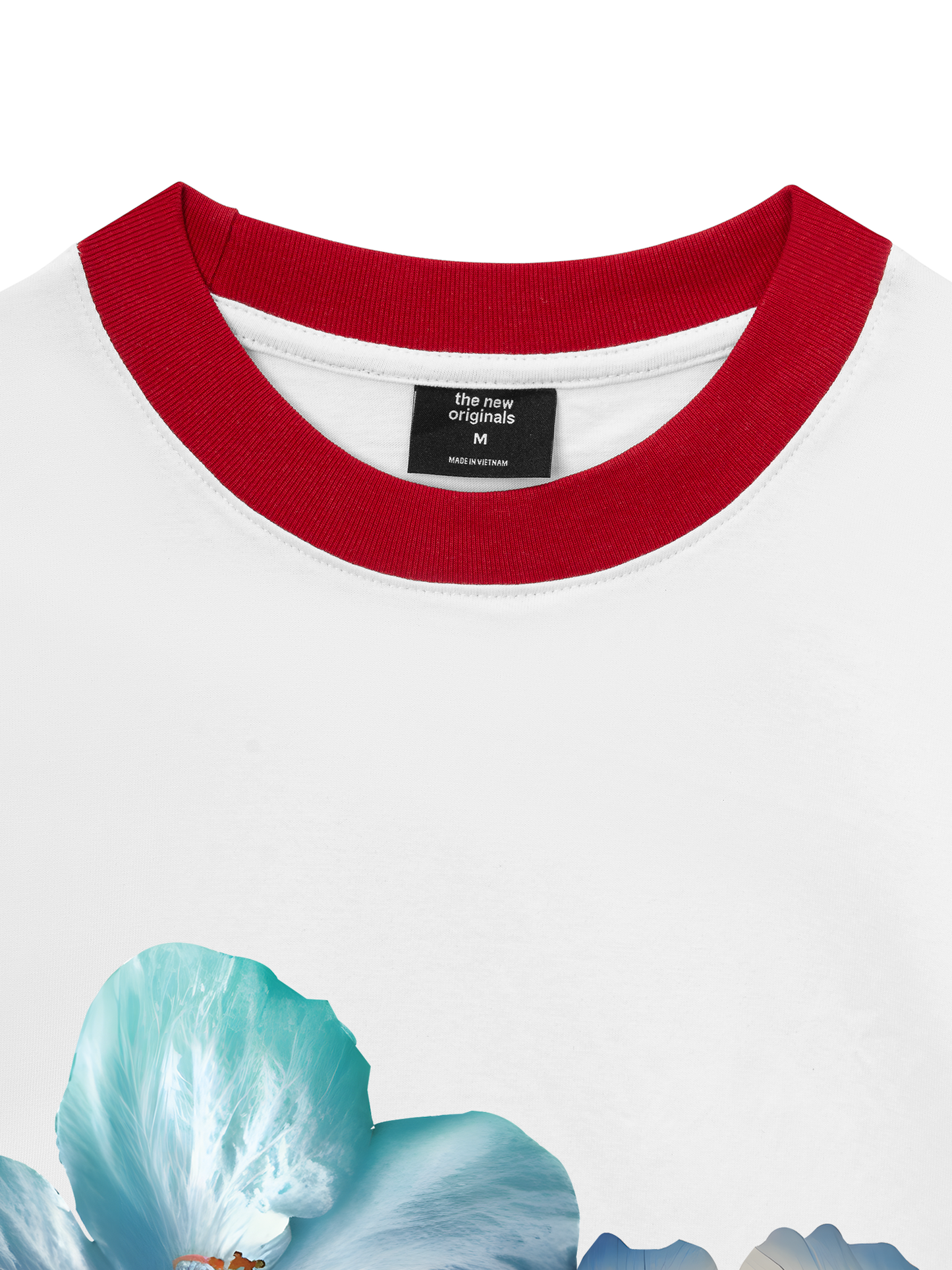 Áo Thun Ringer Relaxed Fit Summer Vibes Souble Blue Flower