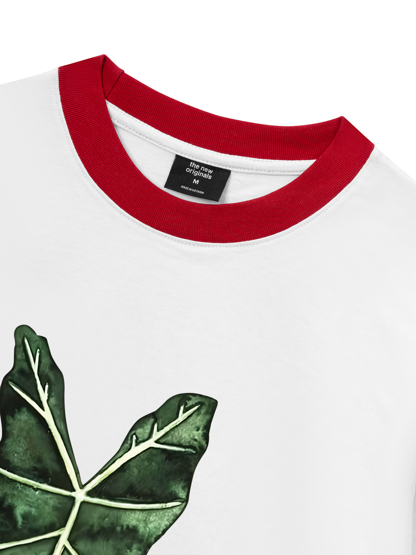 Áo Thun Ringer Relaxed Fit Tropical Alocasia Leaf