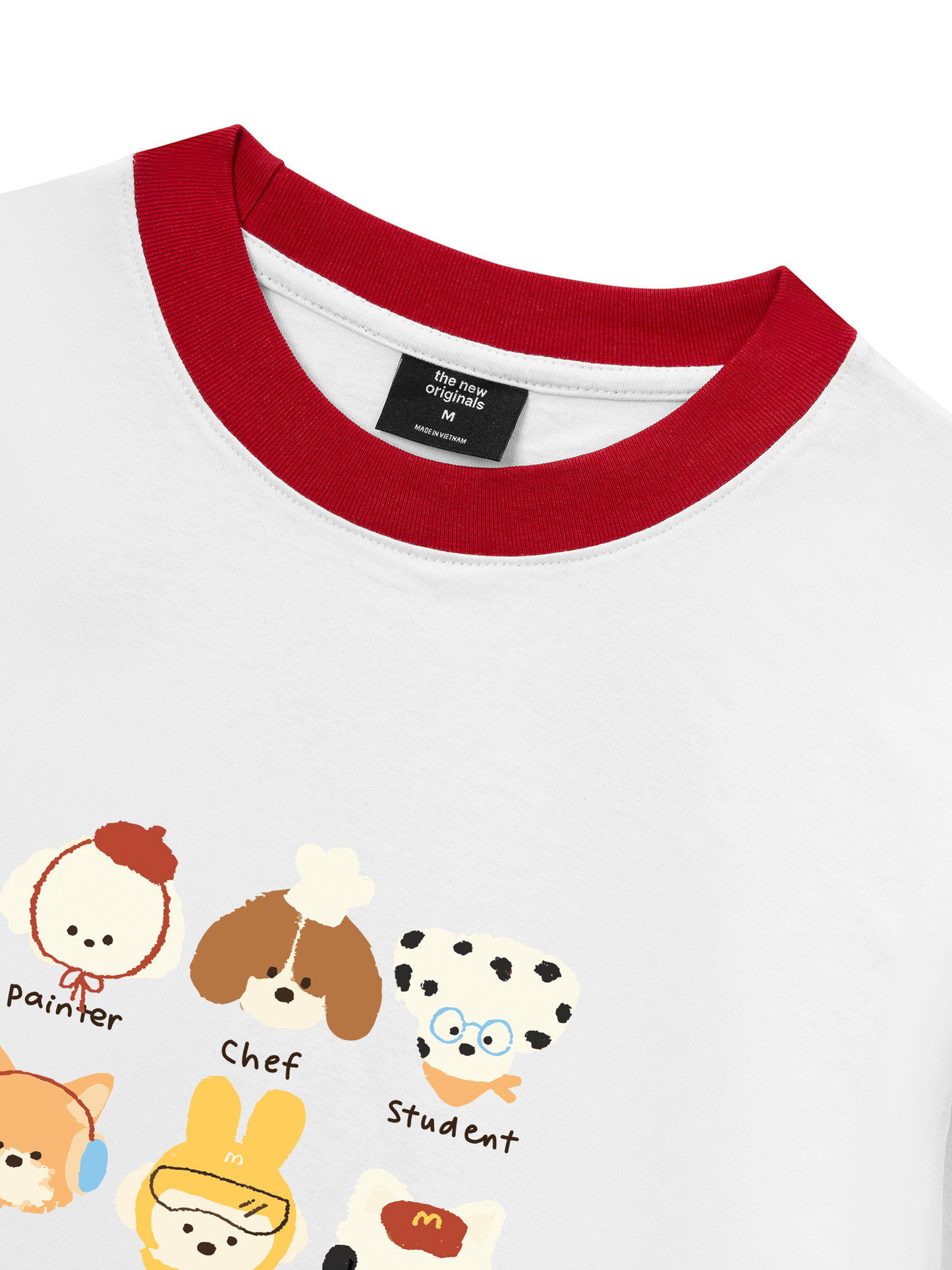 Áo Thun Ringer Relaxed Fit Animal Cute Puppy Things