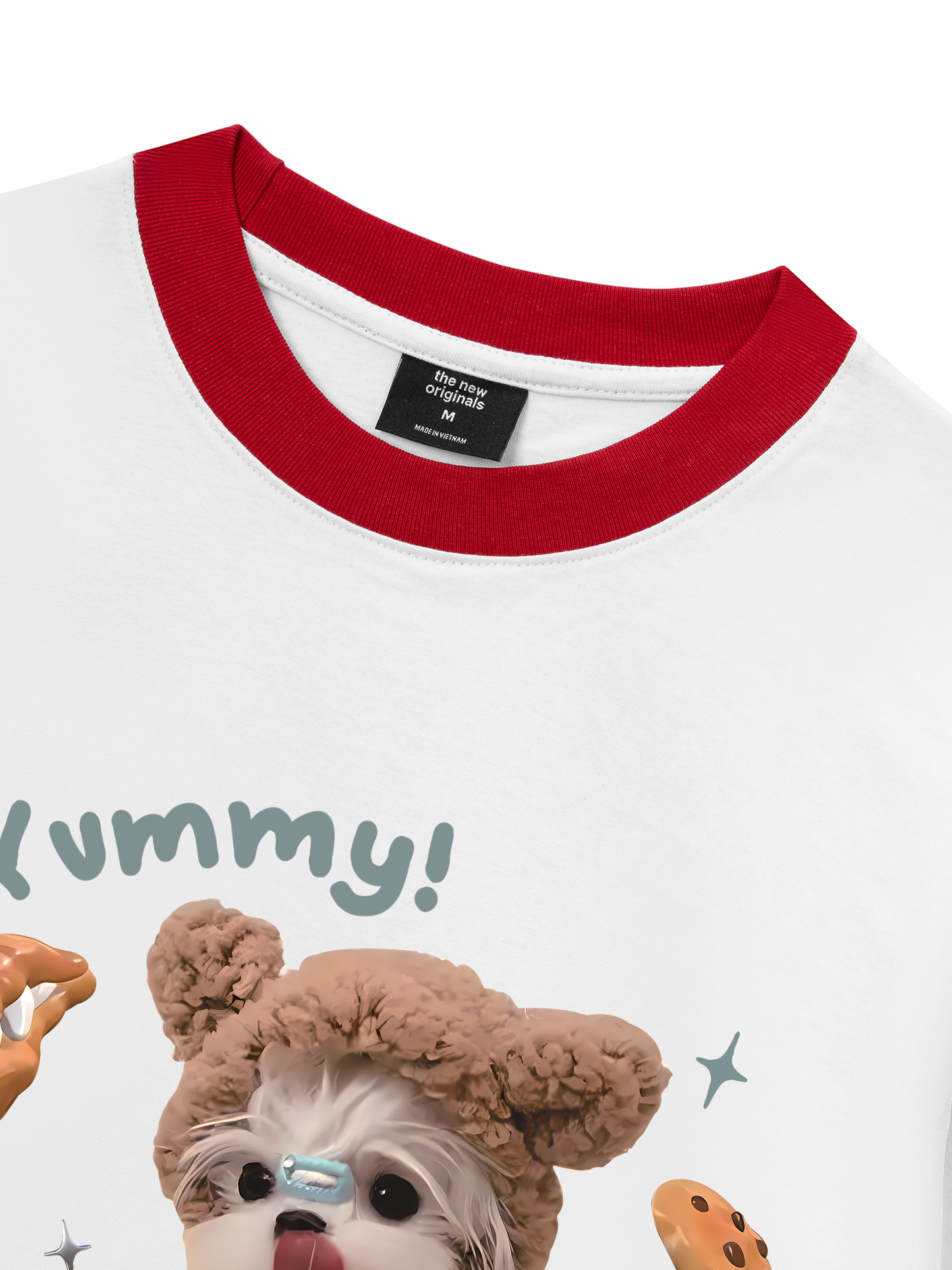 Áo Thun Ringer Relaxed Fit Cute Dog Yummy Cookie