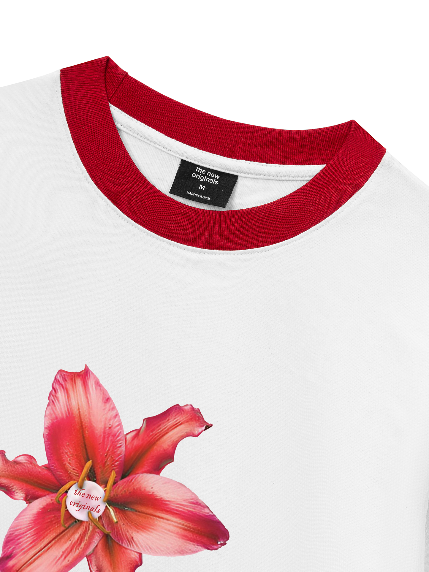 Áo Thun Ringer Relaxed Fit Pearl Lily Flower
