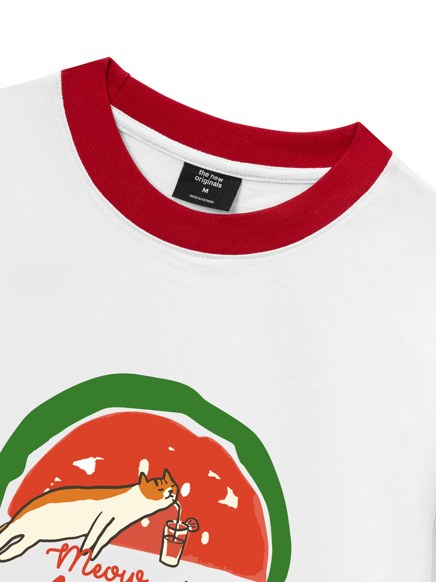 Áo Thun Ringer Relaxed Fit Meow Meow Watermelon